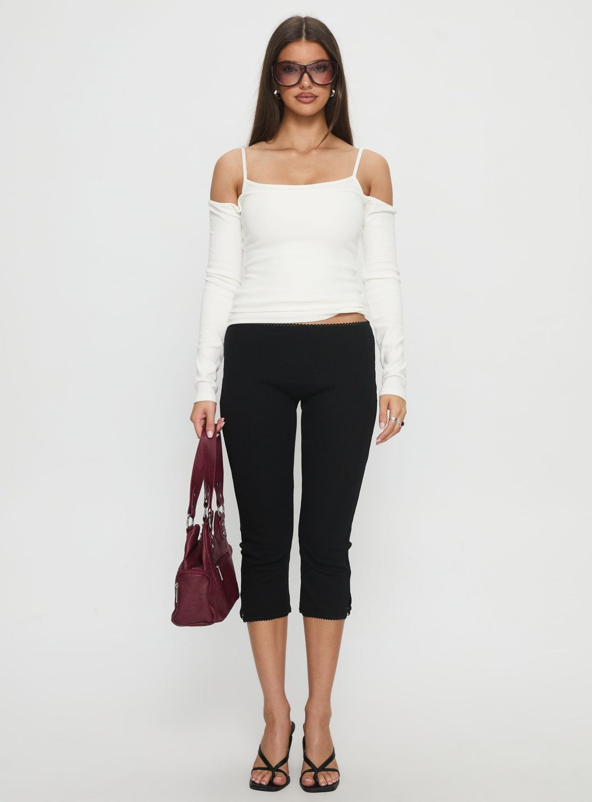 Baseline Rib Capri Pants - Nero
