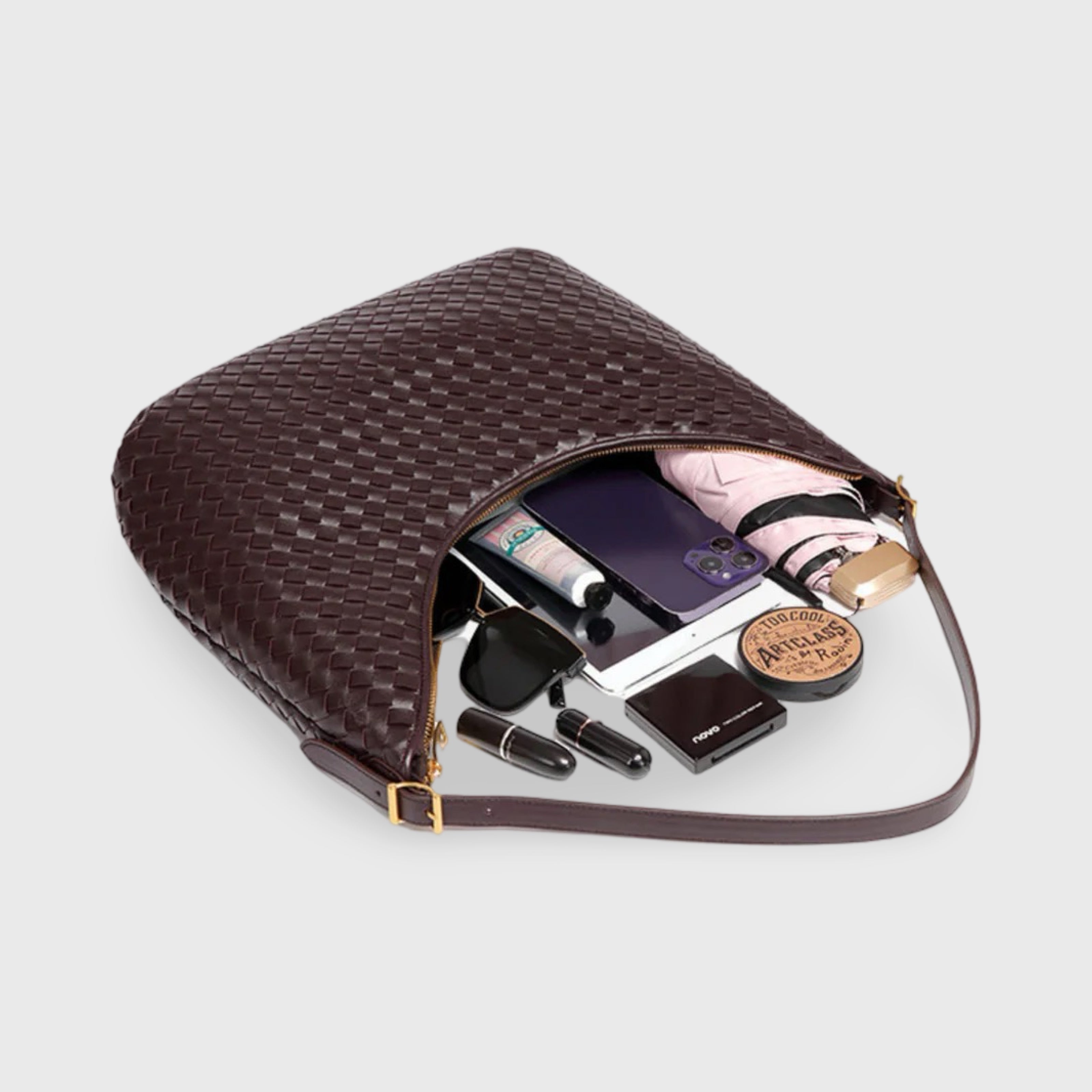 Talvina Borsa Intrecciata - Caffè