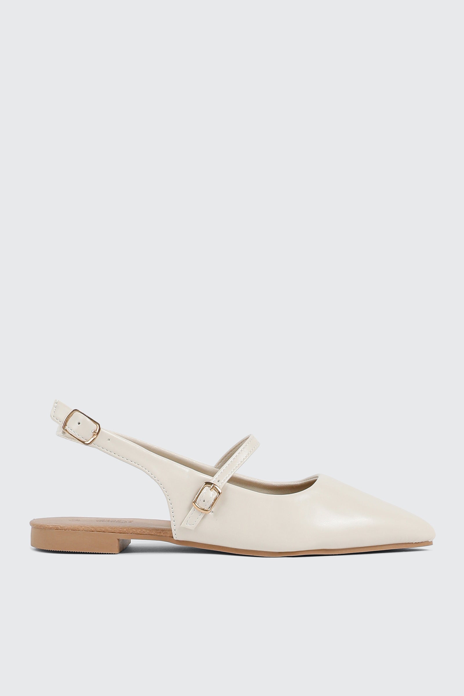 Pontella Ballerina Slingback a Punta - Bianco Sporco