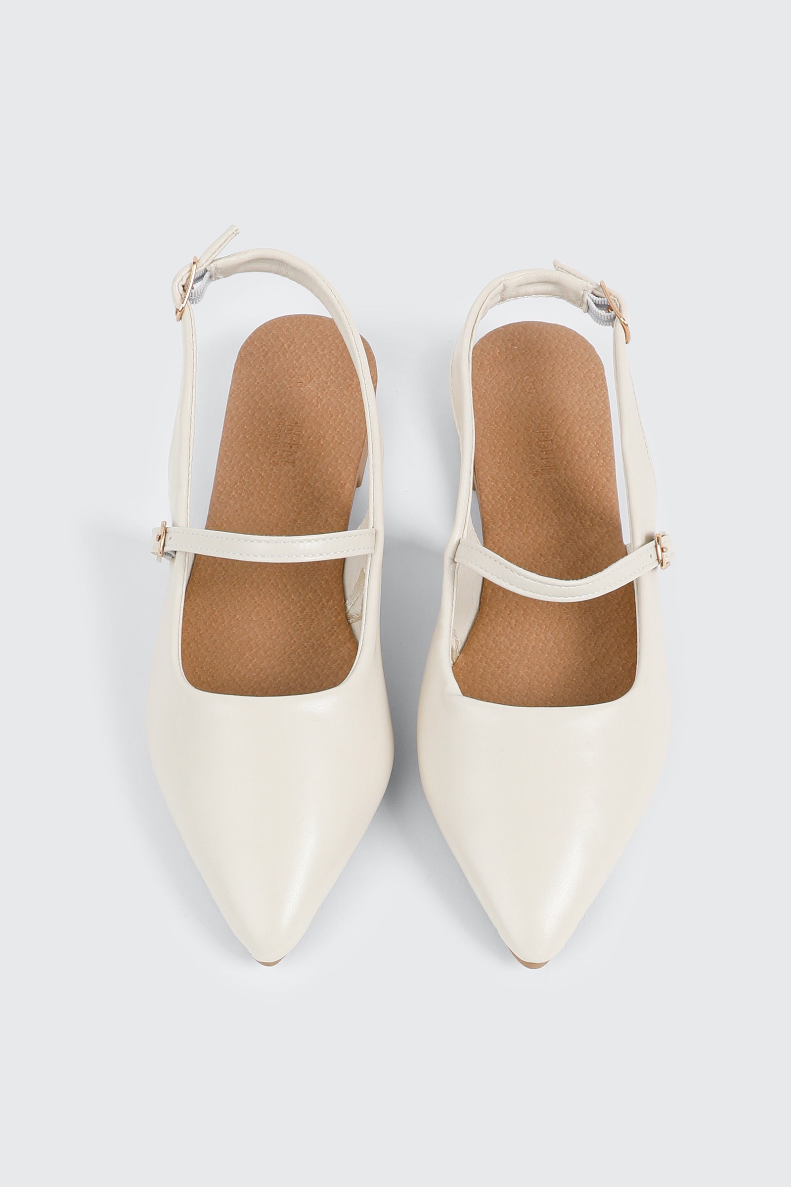 Pontella Ballerina Slingback a Punta - Bianco Sporco