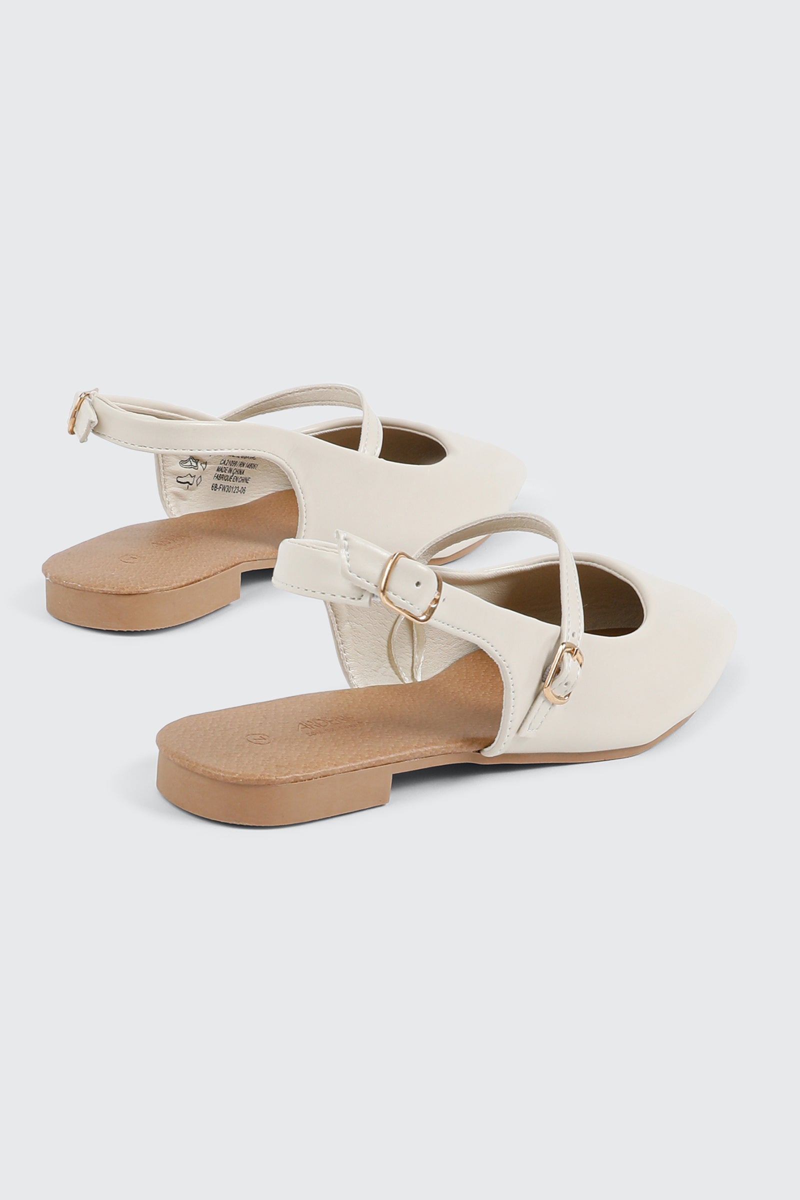 Pontella Ballerina Slingback a Punta - Bianco Sporco