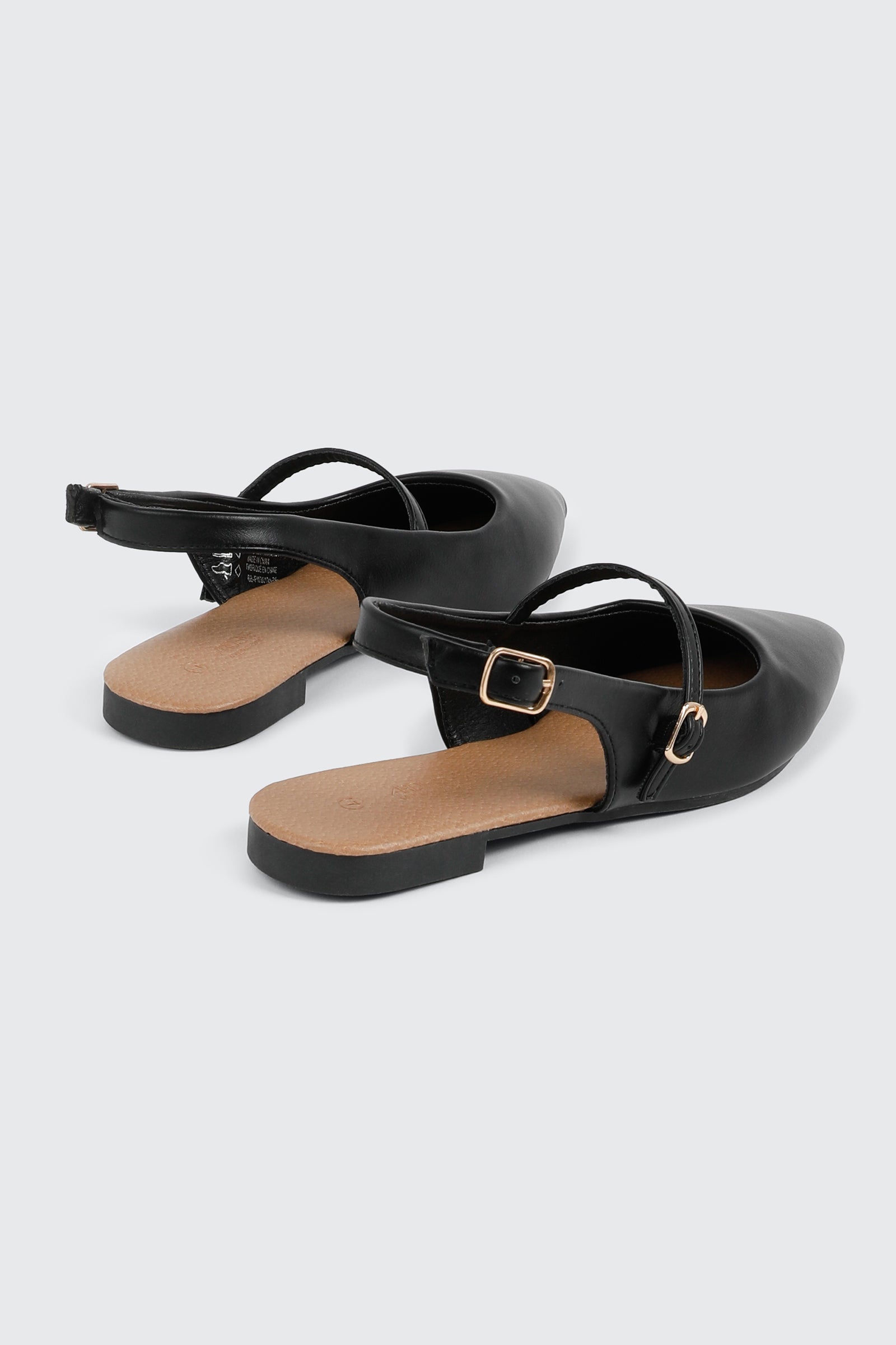 Pontella Ballerina Slingback a Punta - Nero