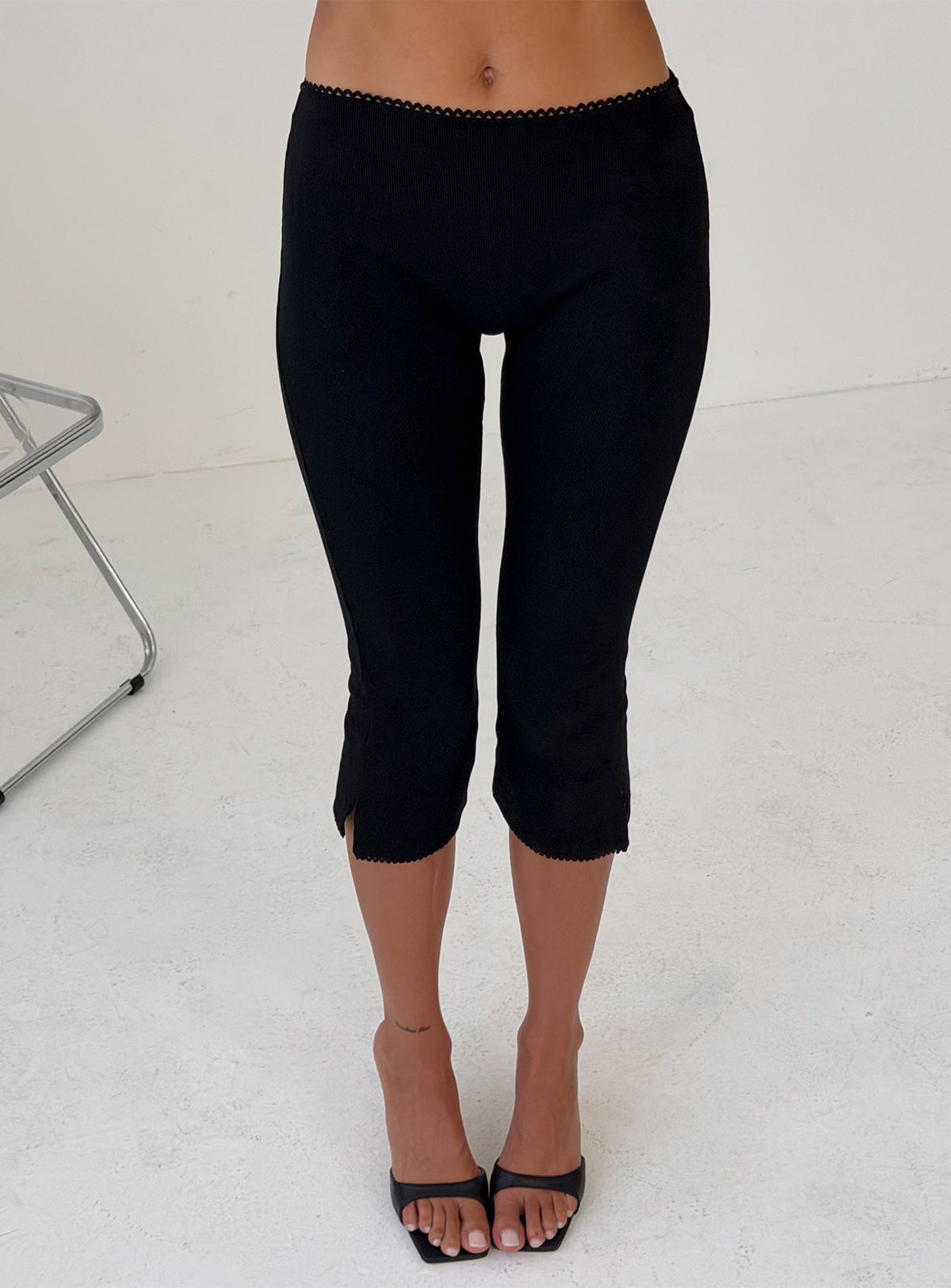 Baseline Rib Capri Pants - Nero