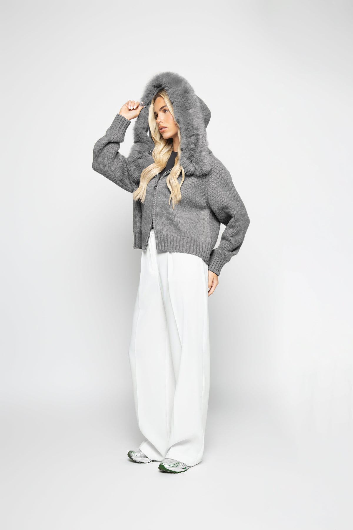 Cannes Zip Cardigan - Grigio