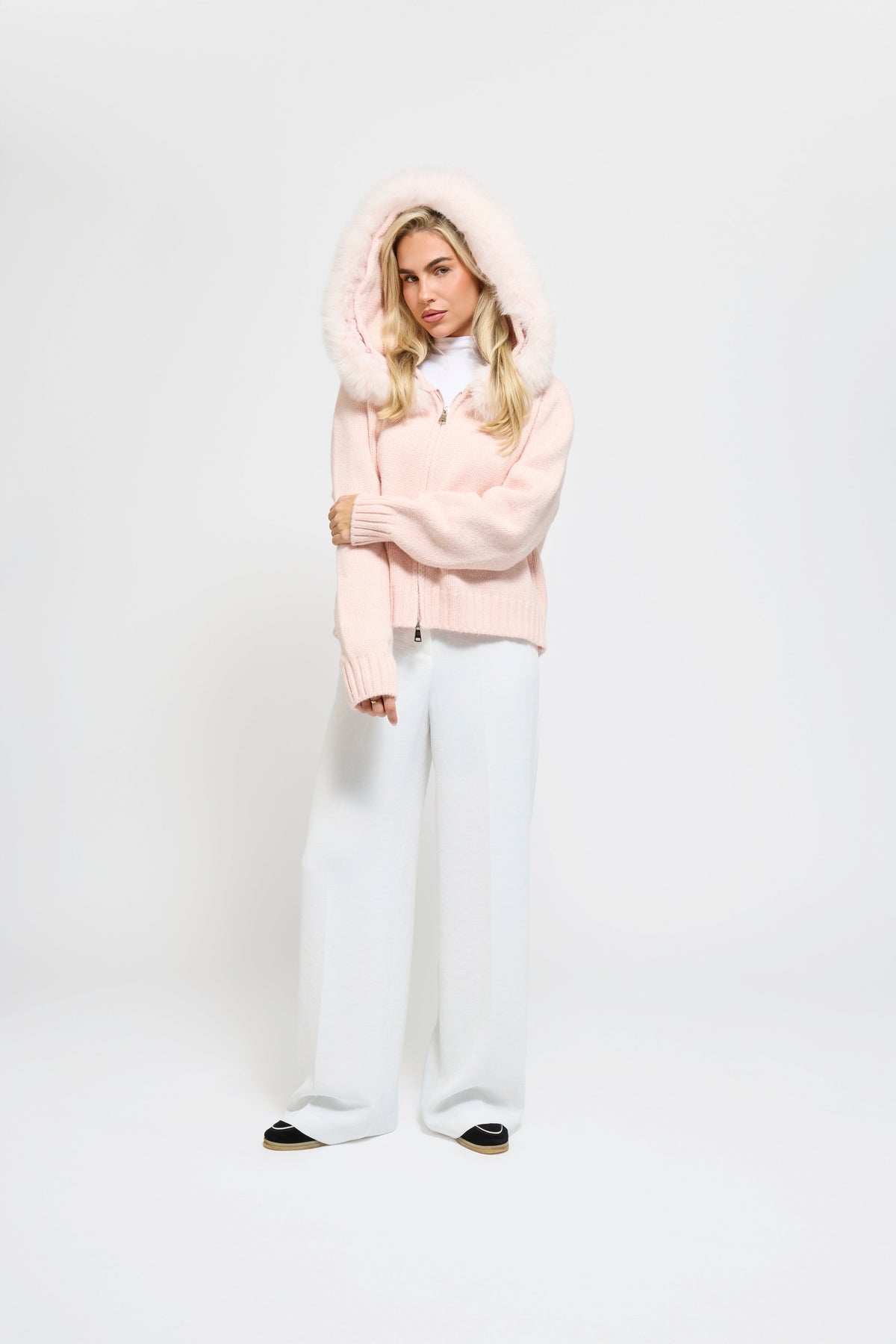 Cannes Zip Cardigan - Rosa