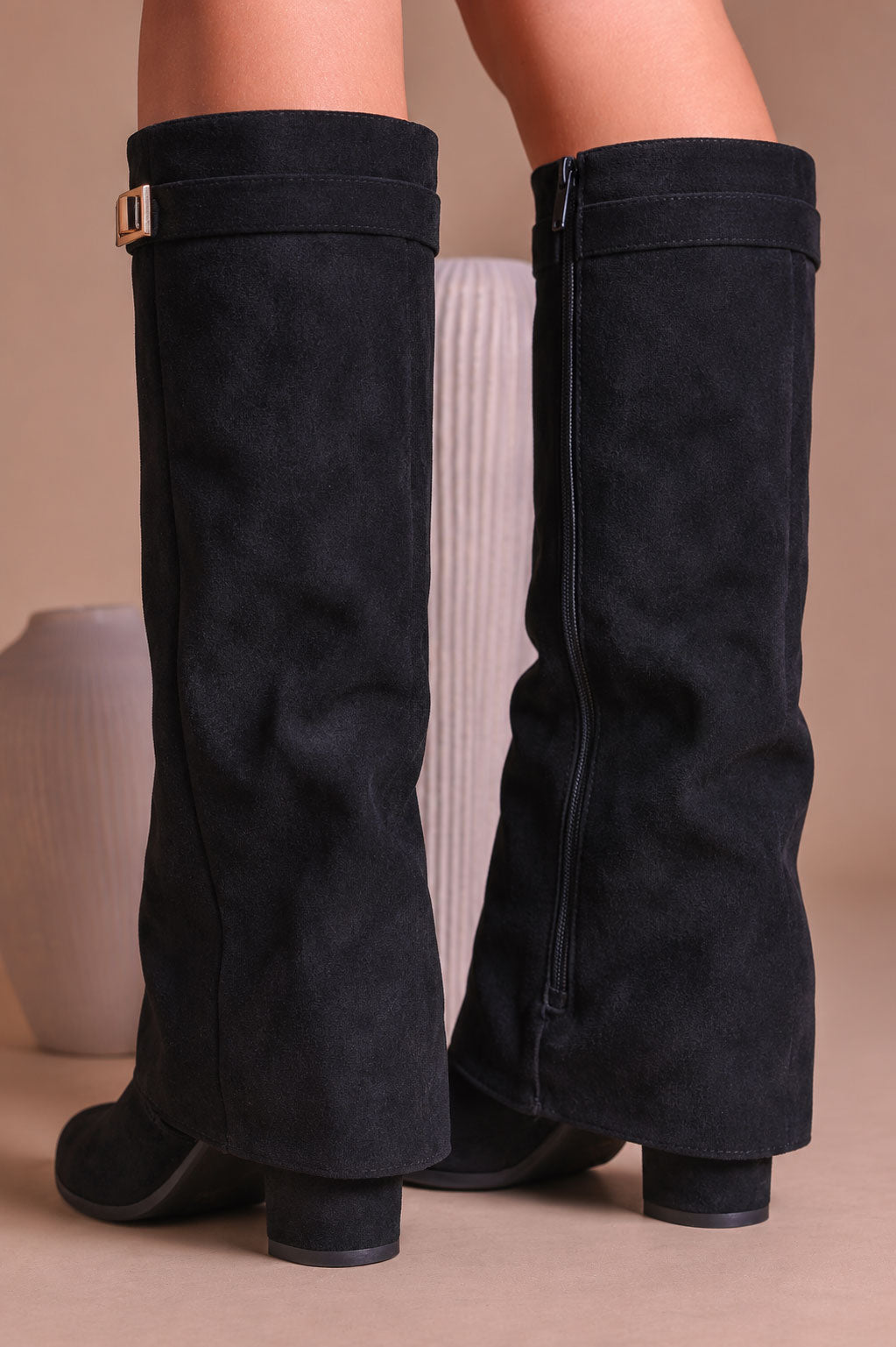 Fold Over Shark Boot - Nero