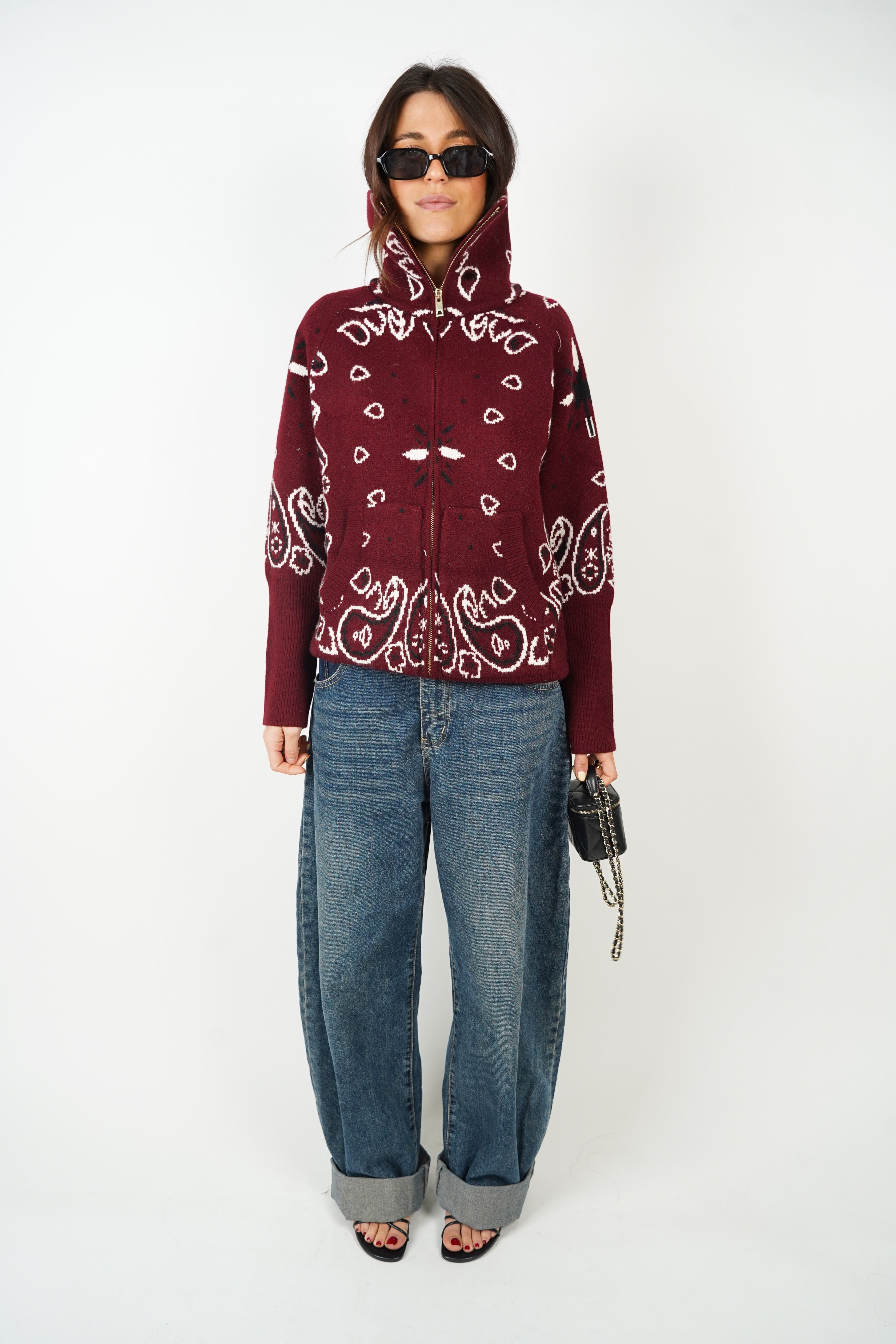 Gilet Carla Bandana - Bordeaux