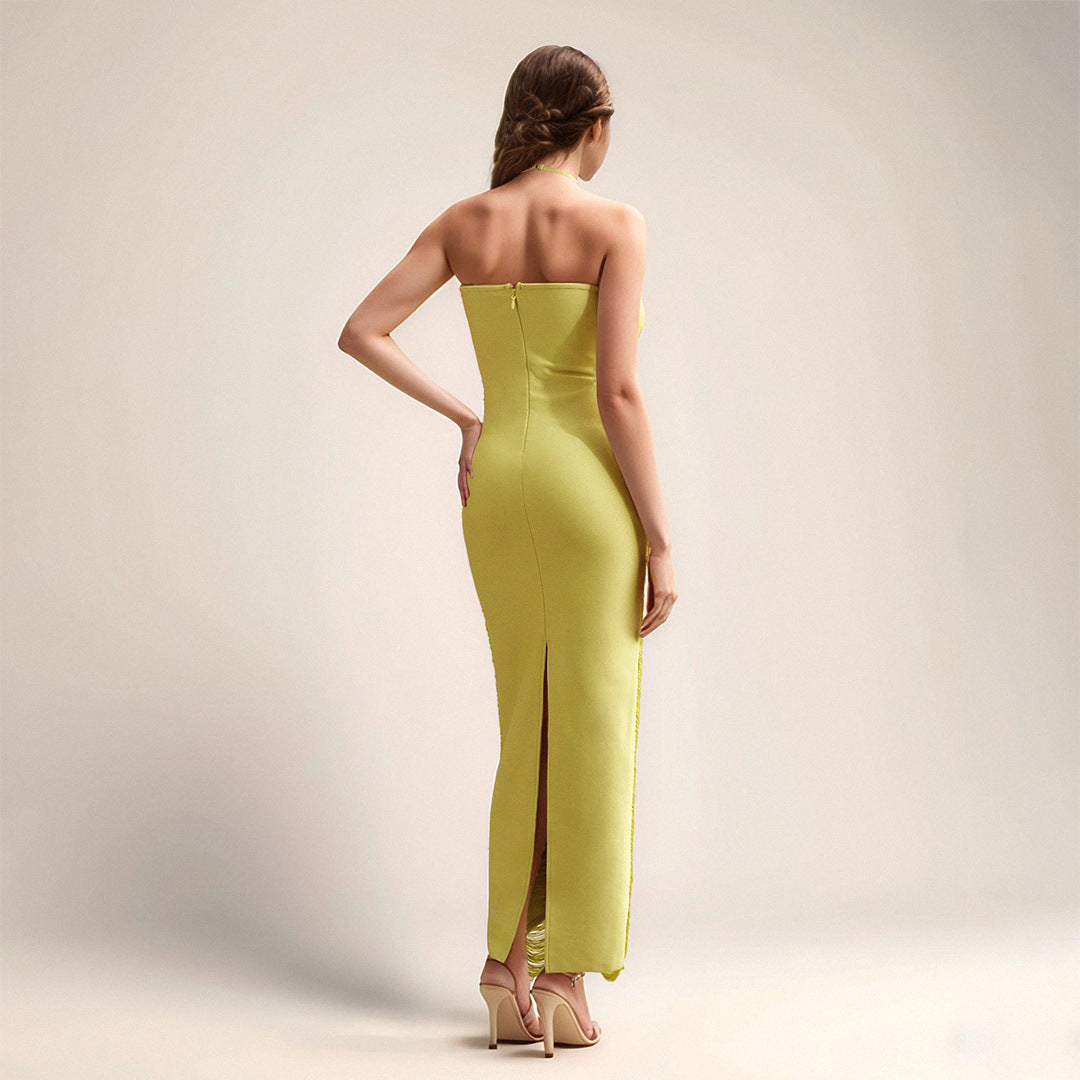 Seraphina Draped Fringe Maxi Gown