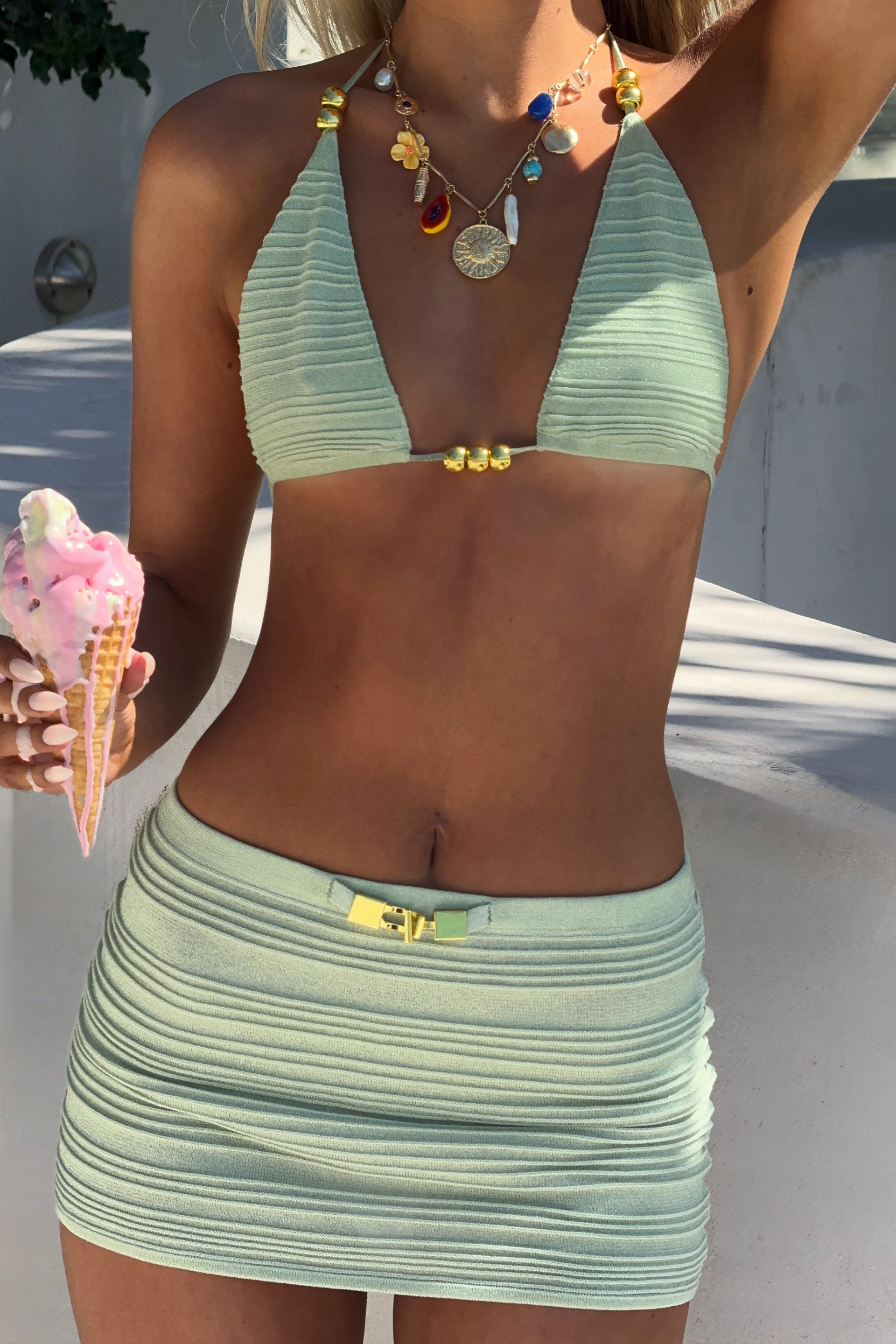 Kendall Mini Skirt - Pistacho