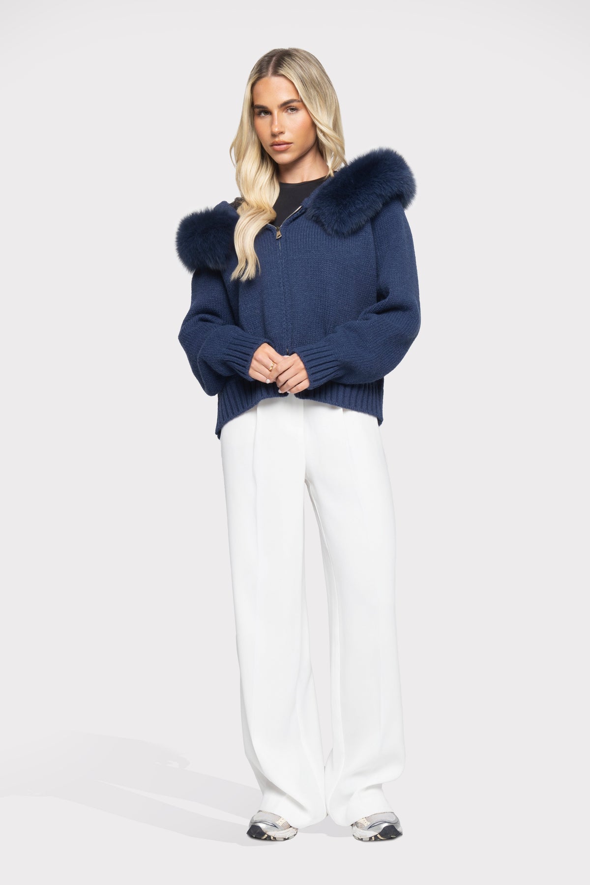Cannes Zip Cardigan - Blu Elettrico