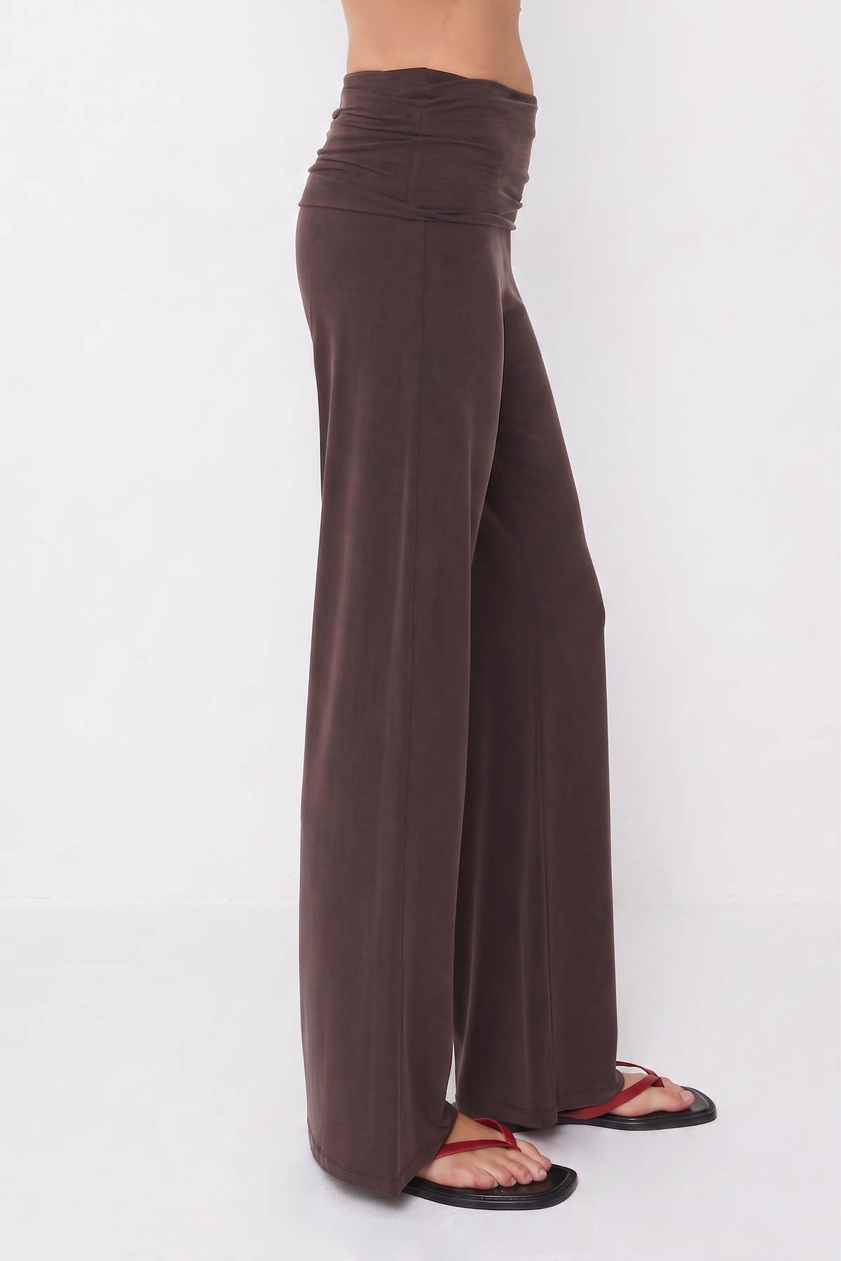 Kylie Fold Over Trousers - Cacao