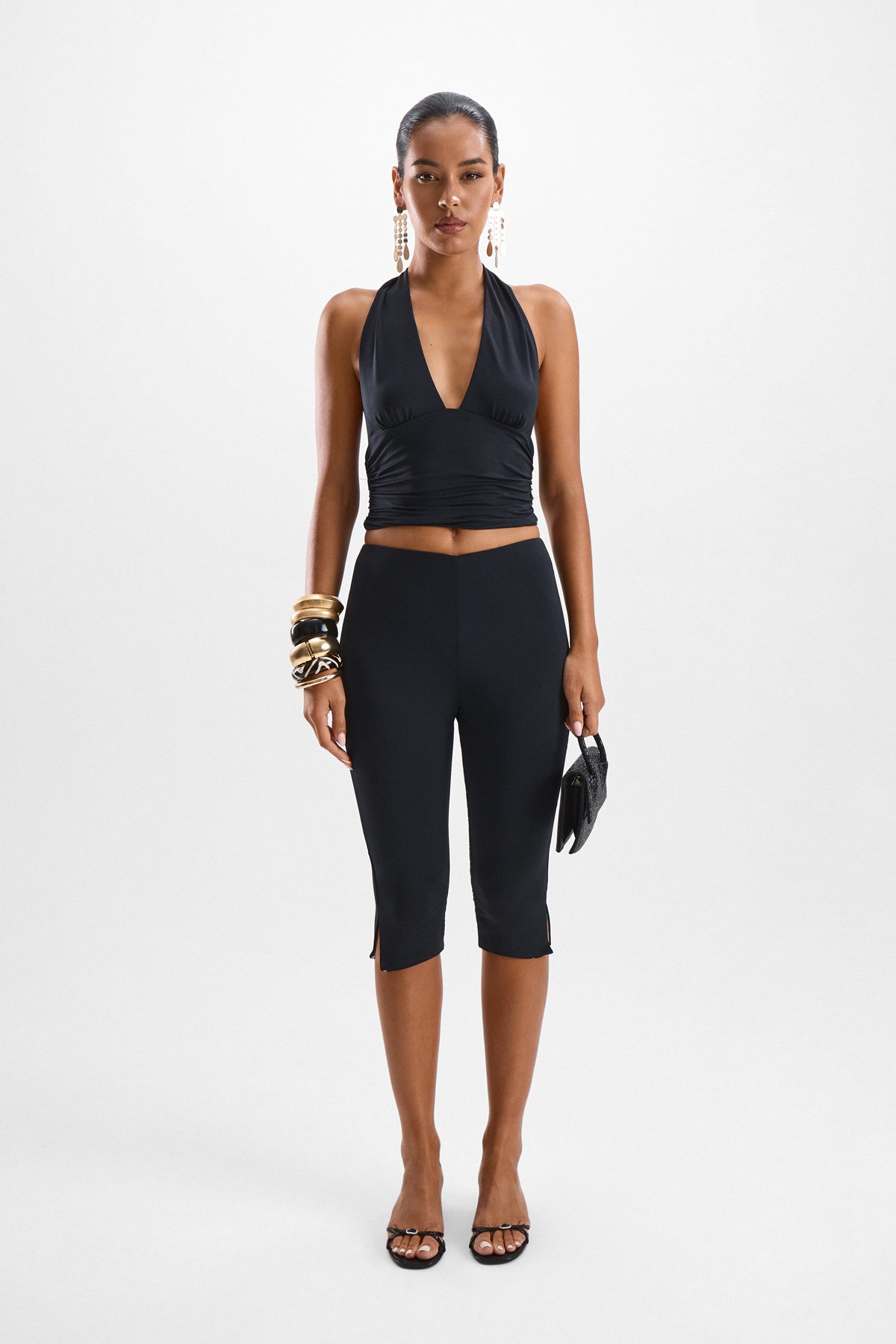 Eleganza Halter Top - Nero