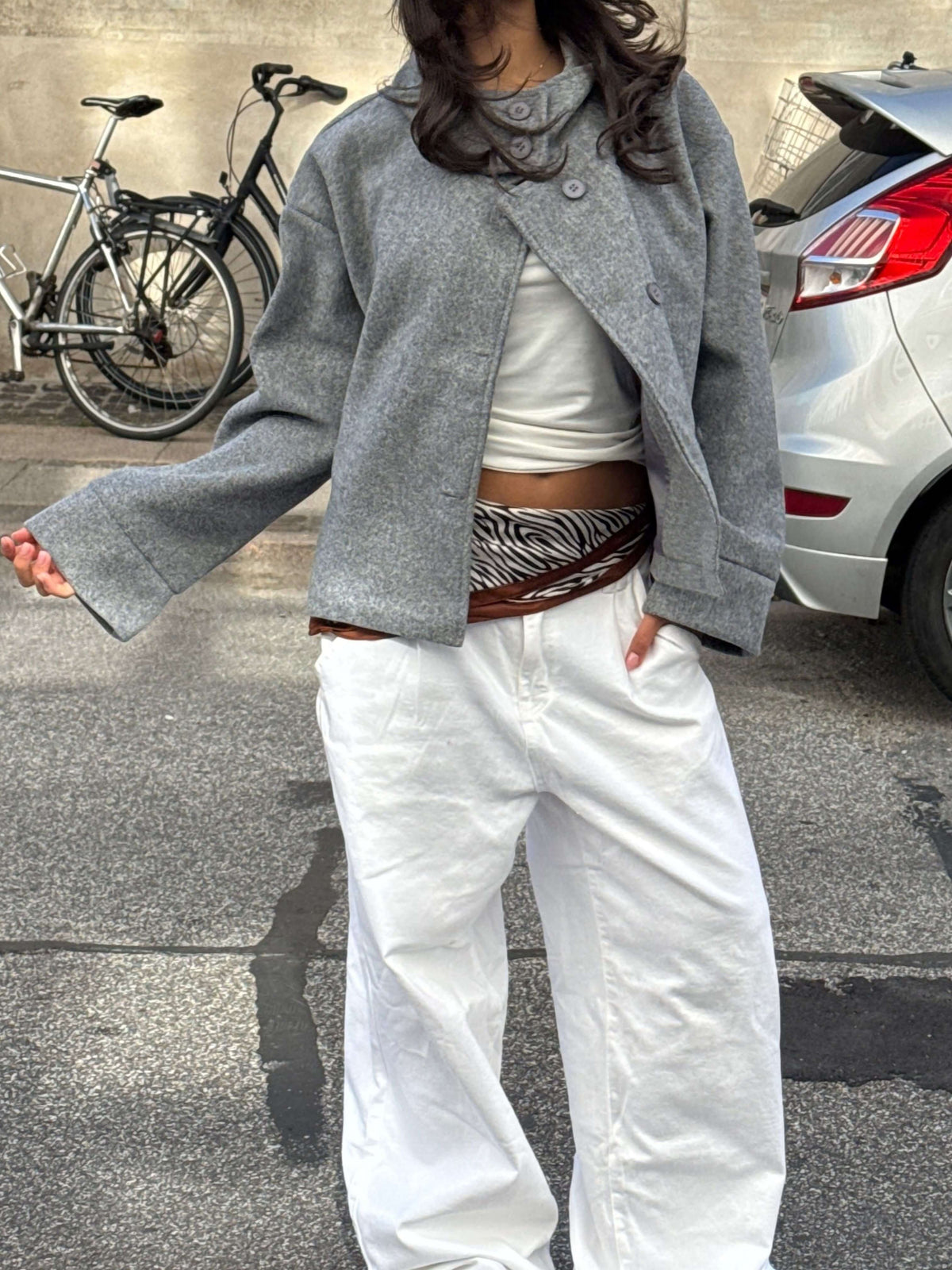 Clea High Neck Jacket - Grigio