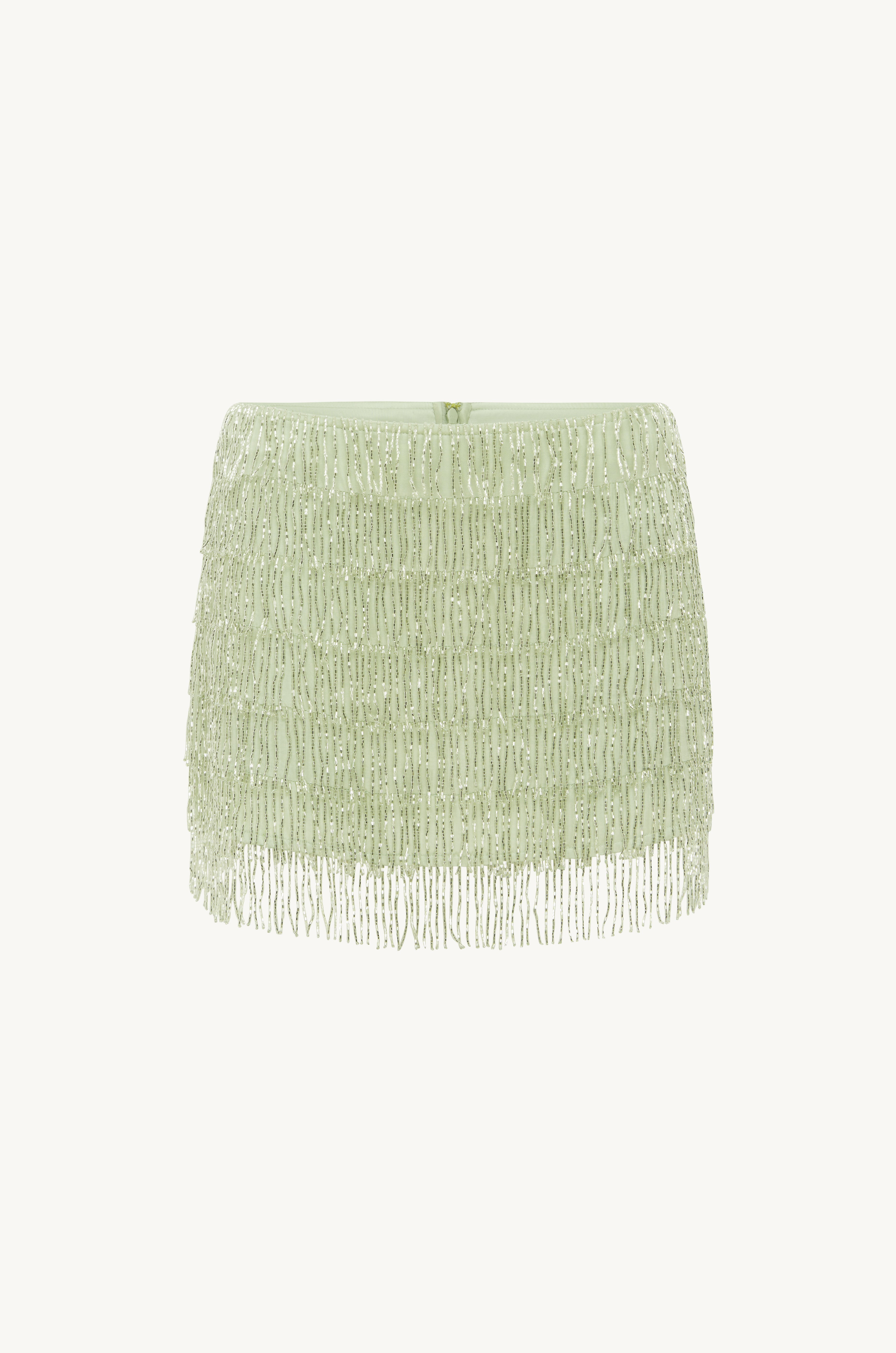Marcia Beaded Mini Skirt - Verde Salvia