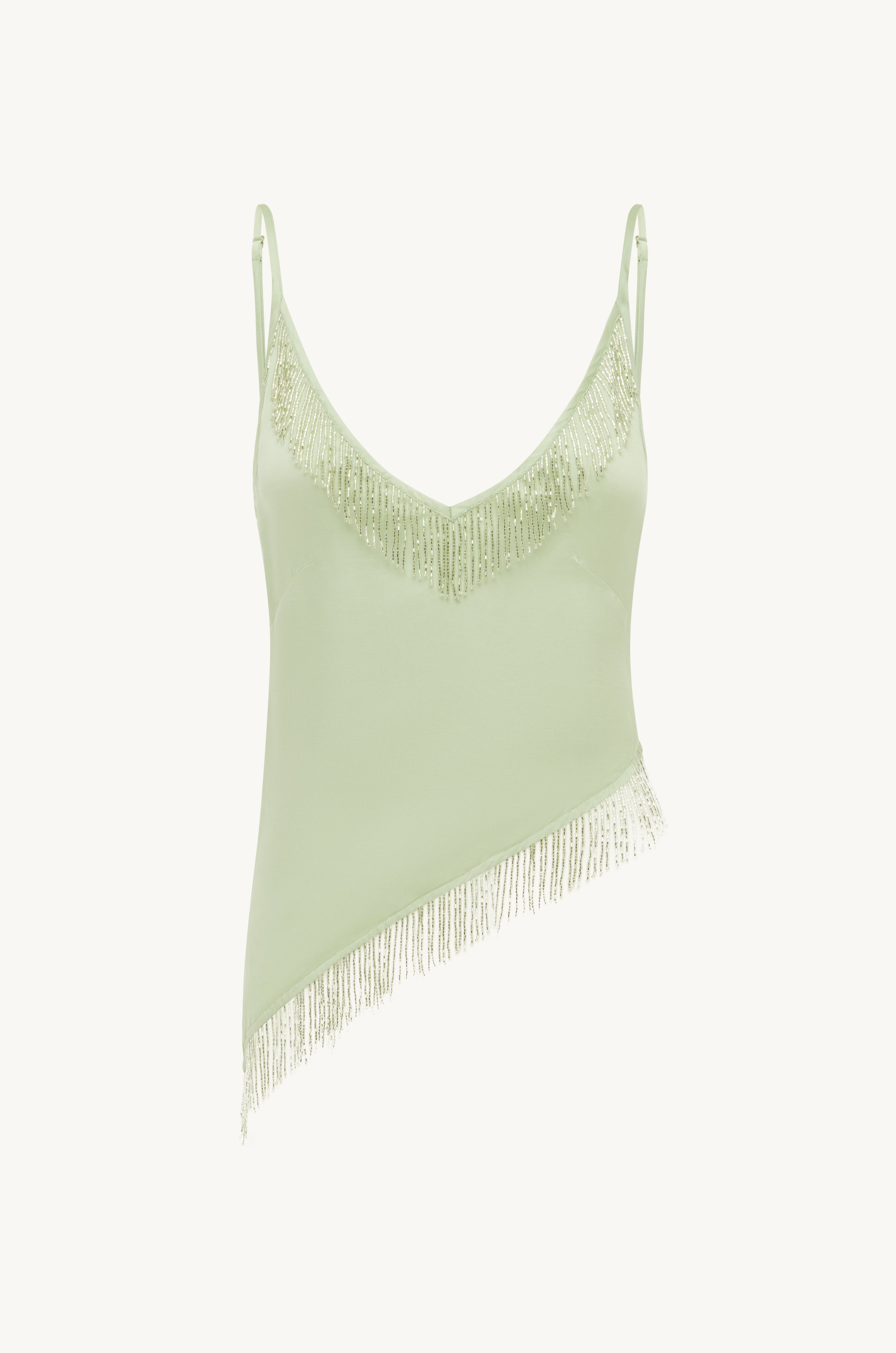 Marcia Beaded Top - Verde Salvia