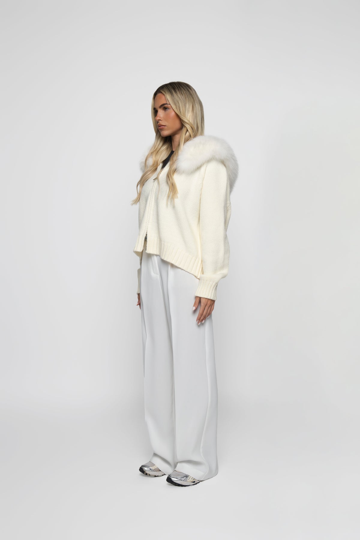 Cannes Zip Cardigan - Crema