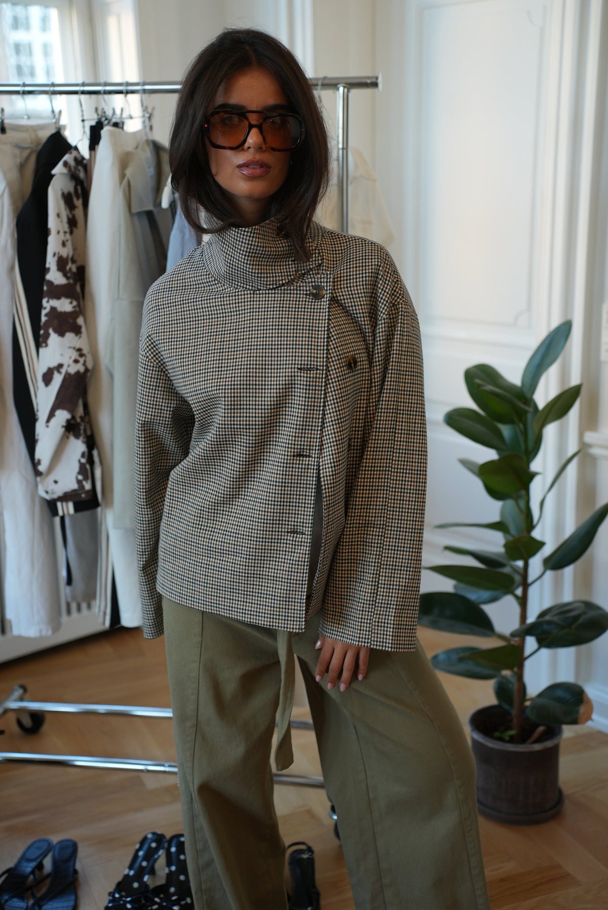 Alessia Funnel Neck Jacket - A Quadri