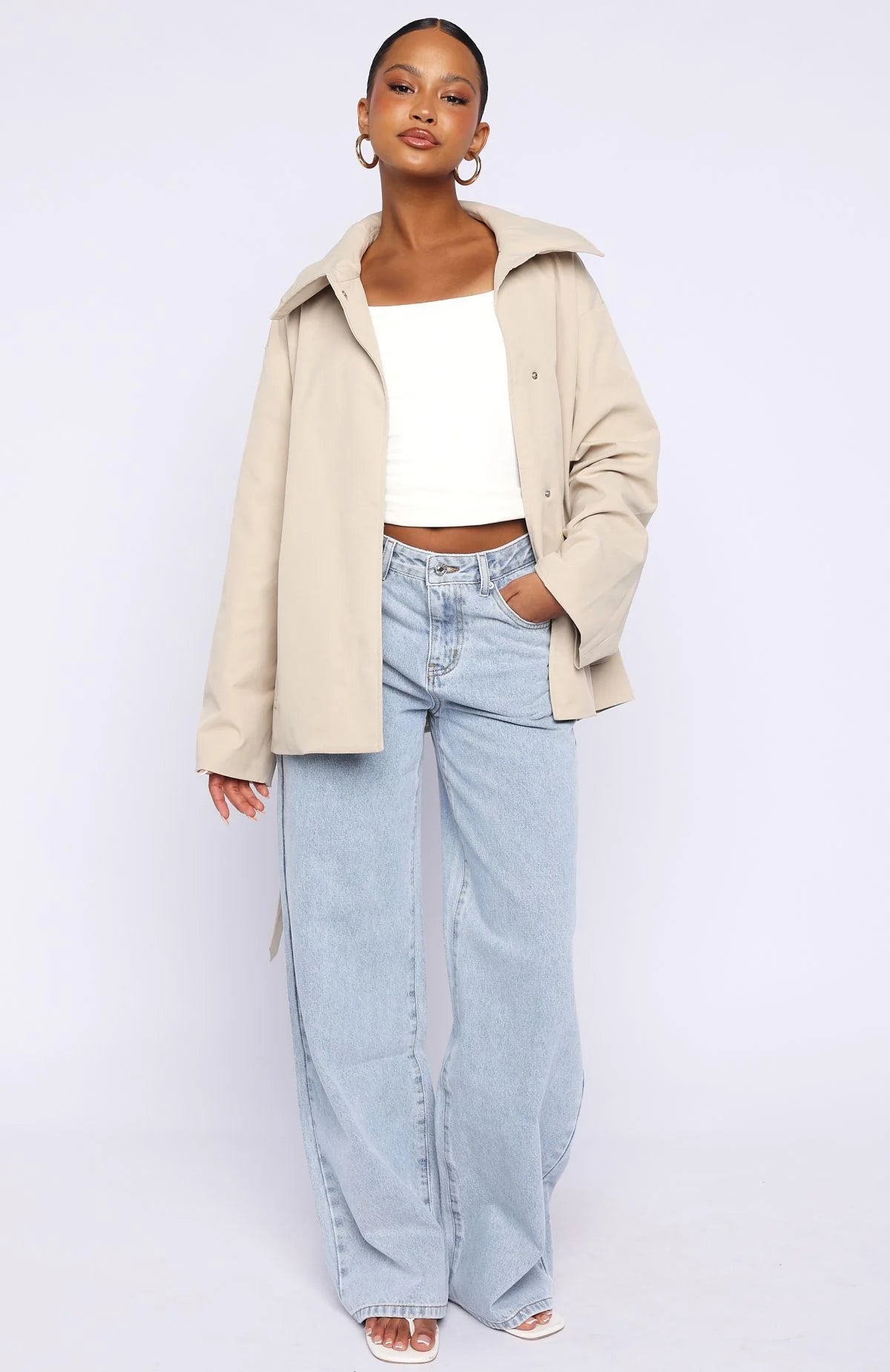 Could Touch Cropped Trench Jacket