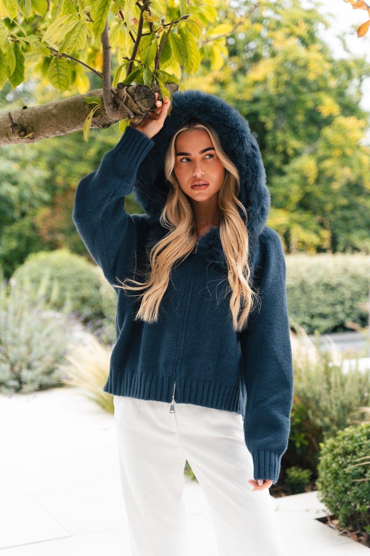 Cannes Zip Cardigan - Blu Elettrico