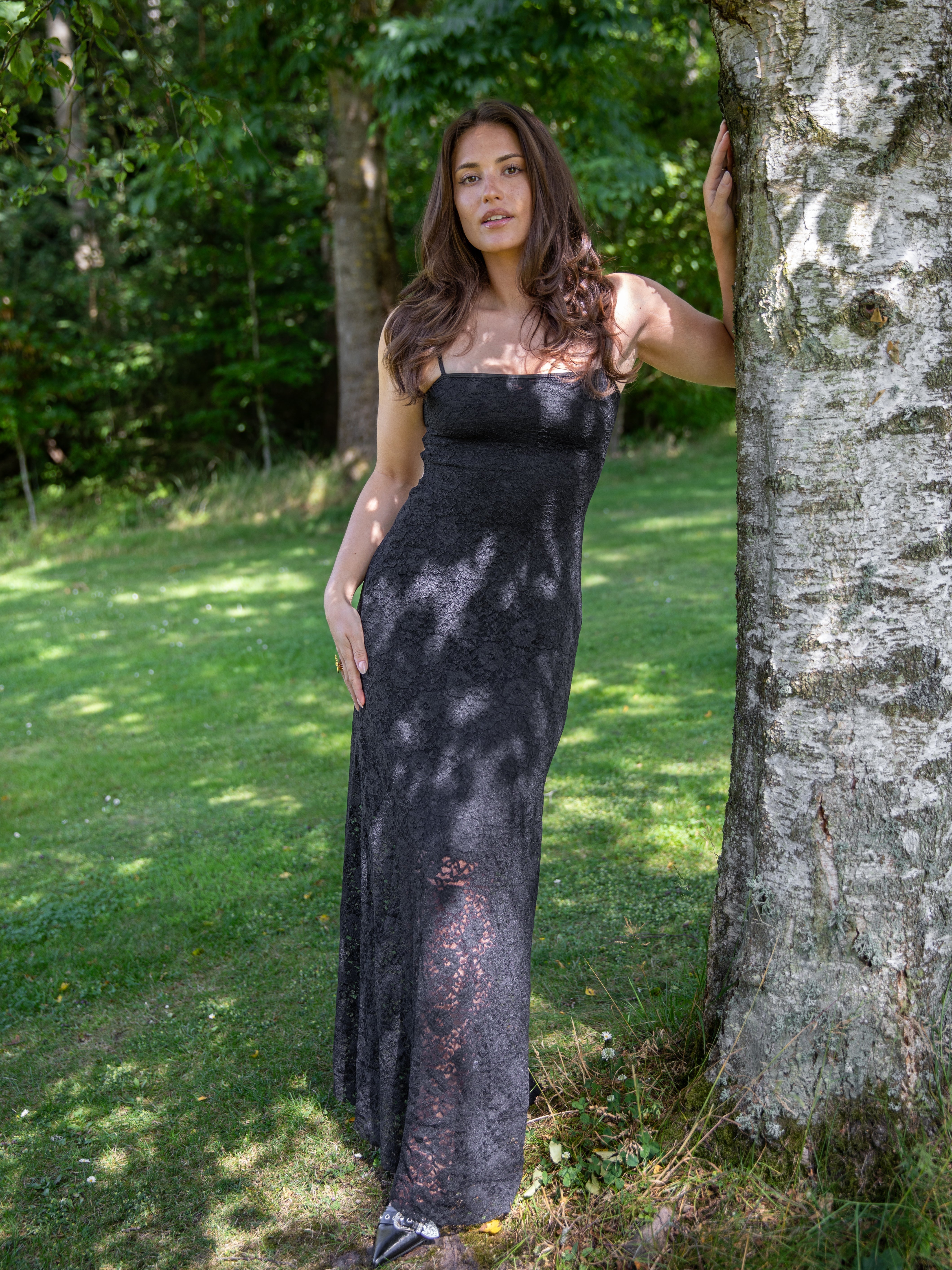 Oura maxi lace dress Nero