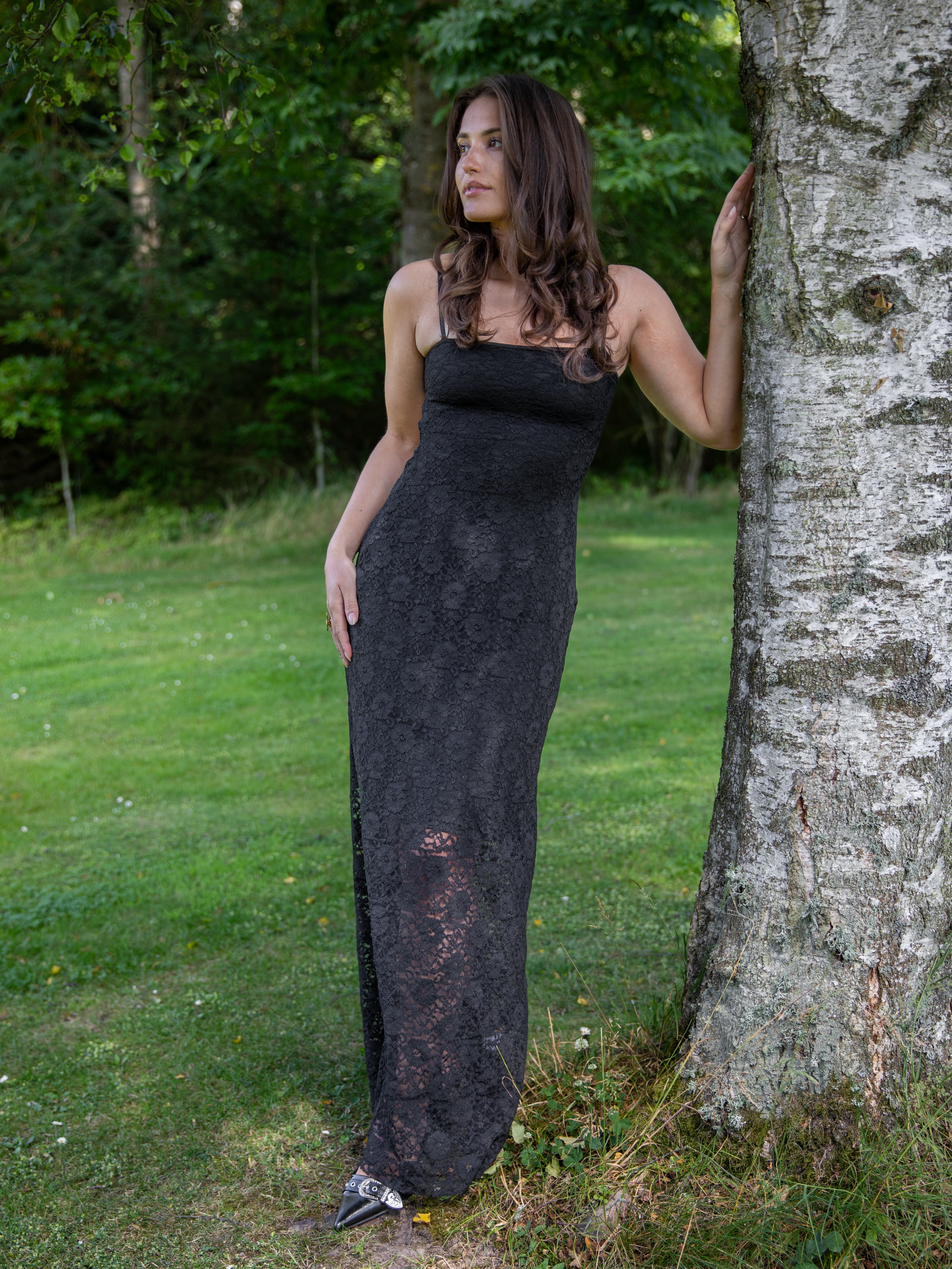 Oura maxi lace dress Nero