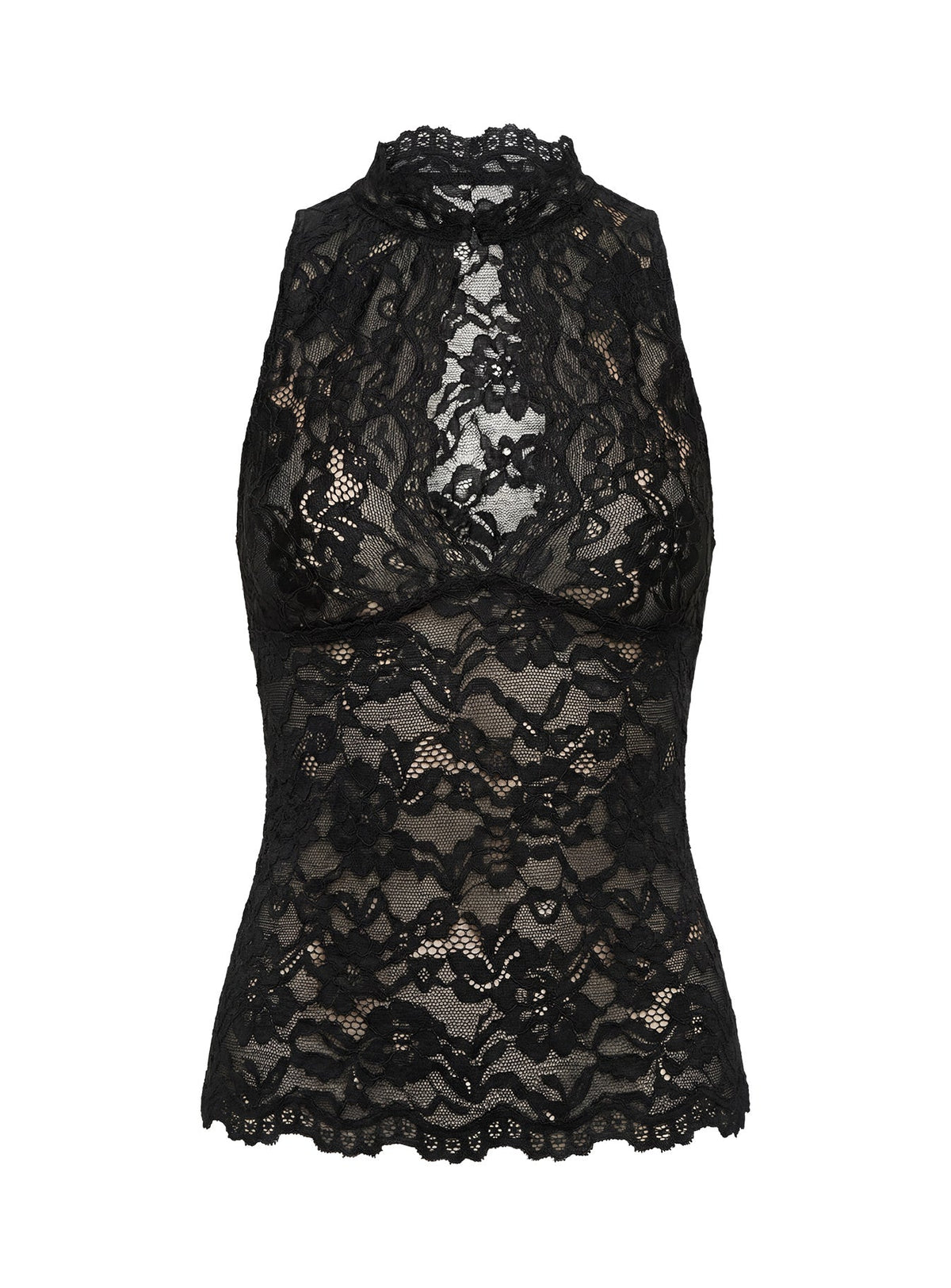 Quinbie Lace Sleeveless Top - Nero