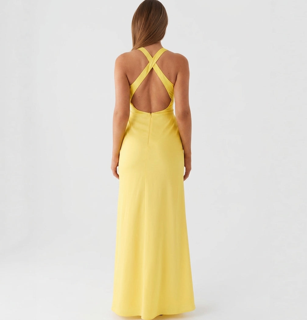 Heavy Hearted Satin Maxi Dress