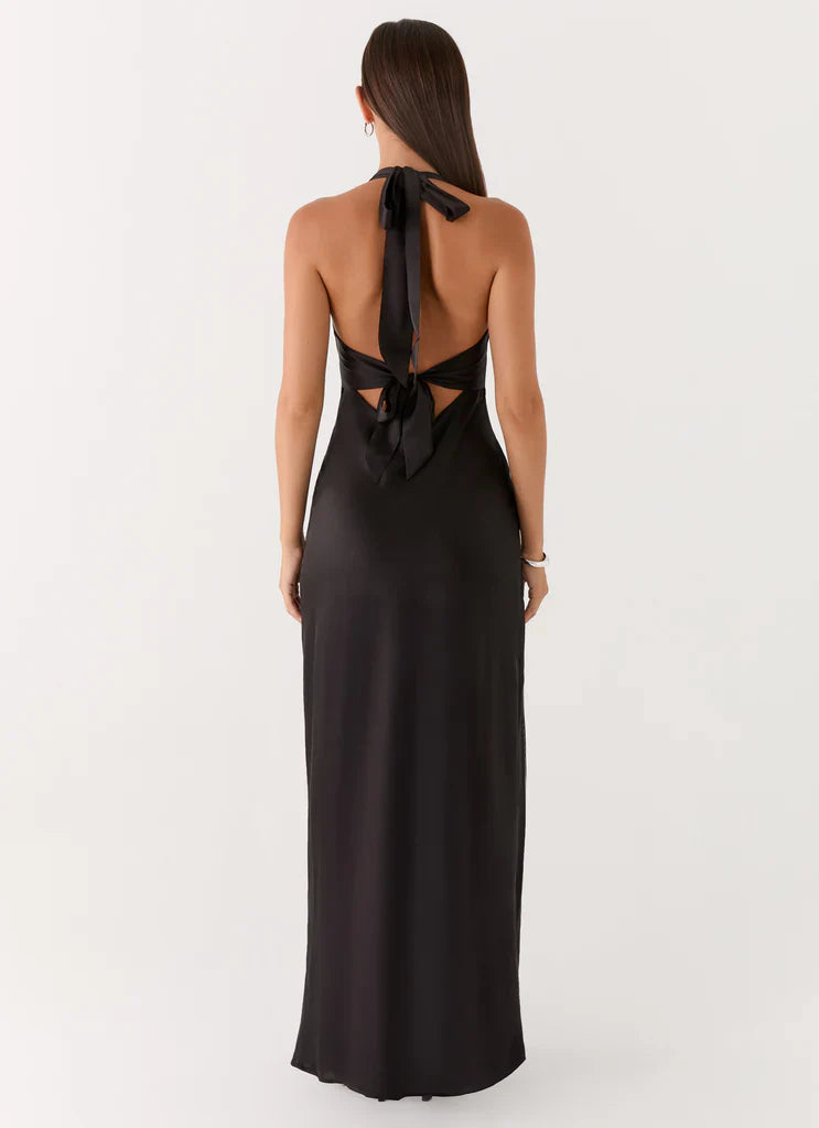 Heavy Hearted Satin Maxi Dress