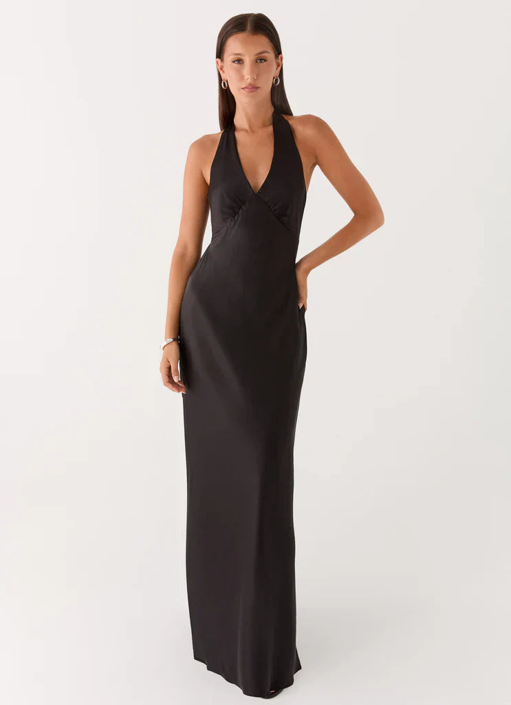 Heavy Hearted Satin Maxi Dress