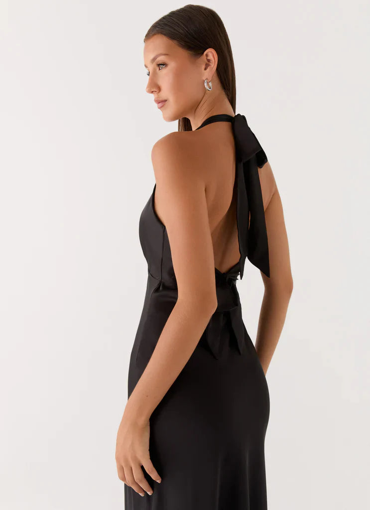 Heavy Hearted Satin Maxi Dress