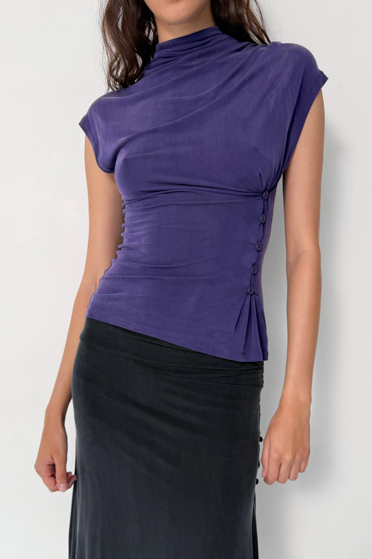 Kylie Button Top - Melanzana