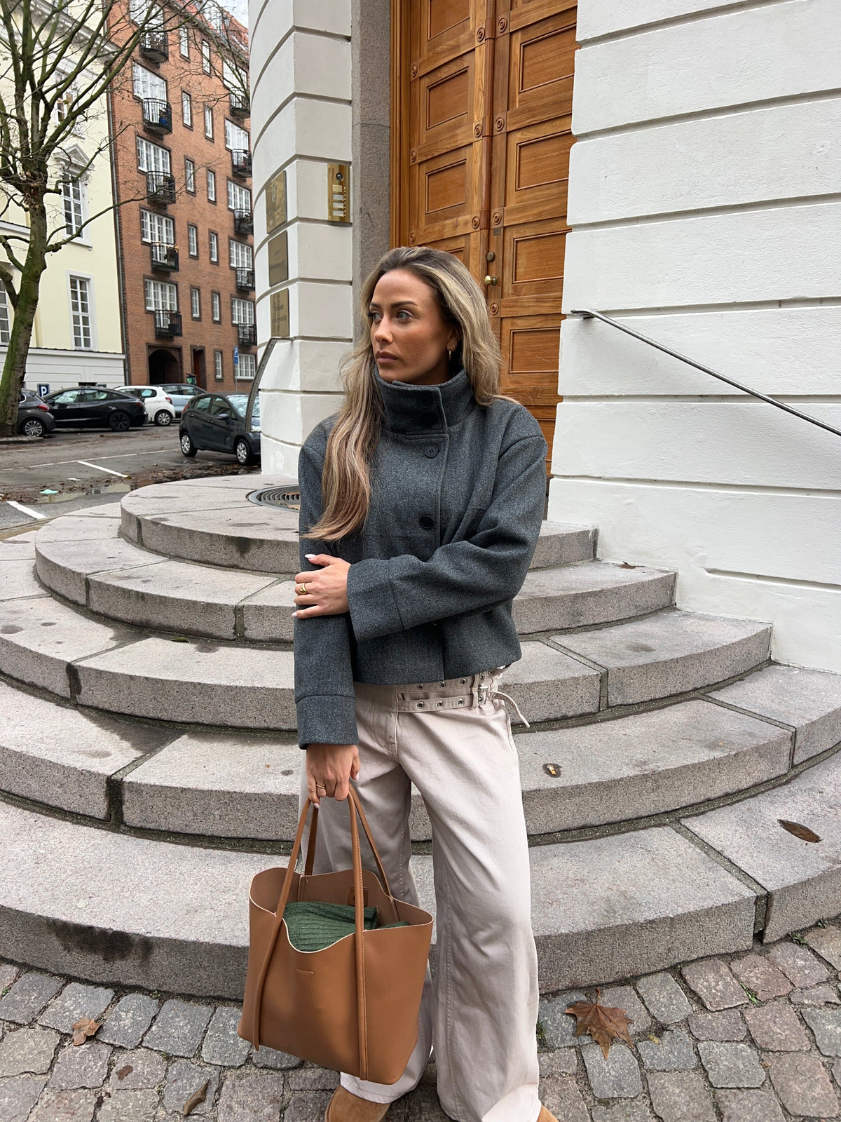 Clea High Neck Jacket - Grigio Scuro