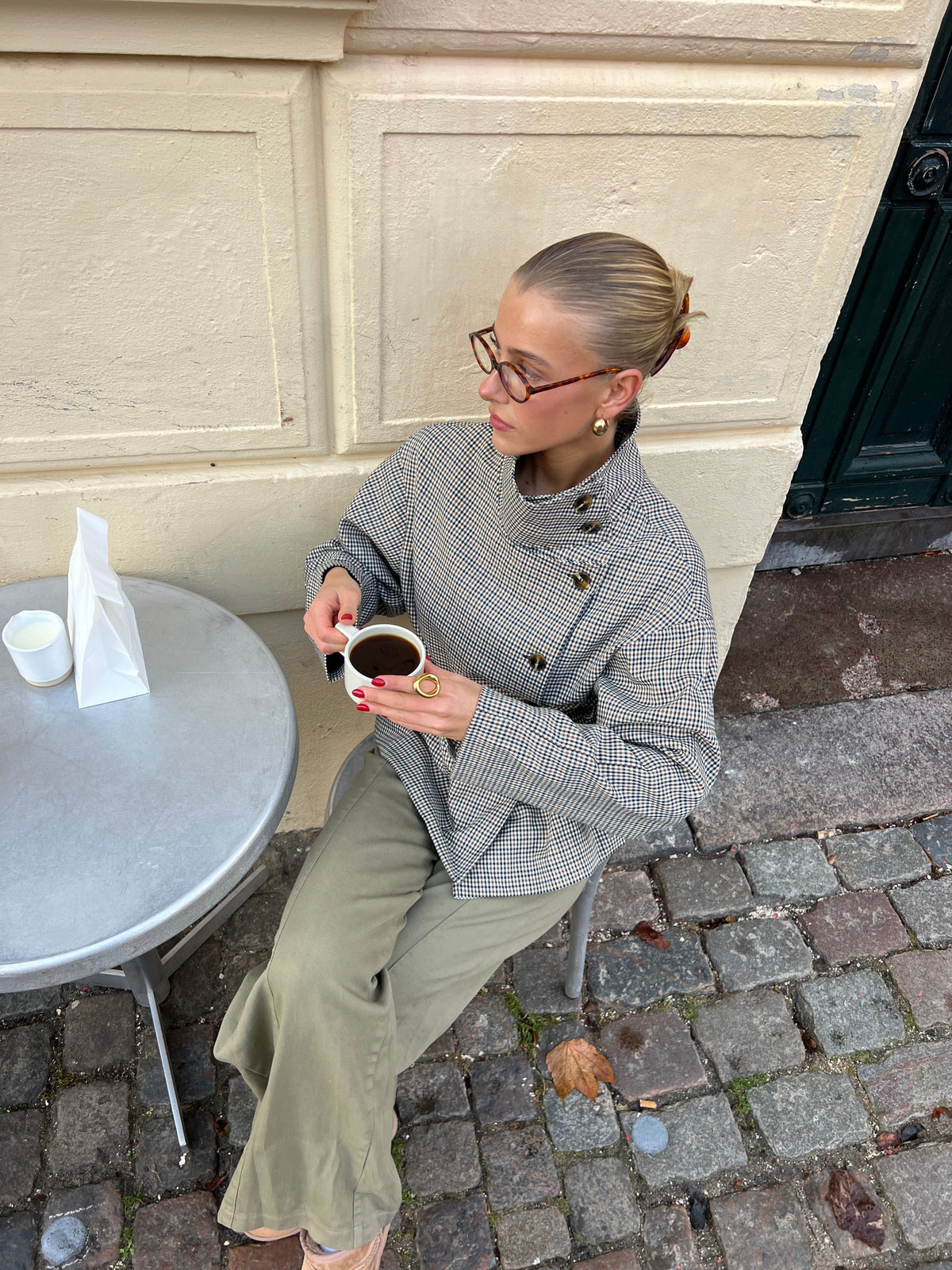 Alessia Funnel Neck Jacket - A Quadri