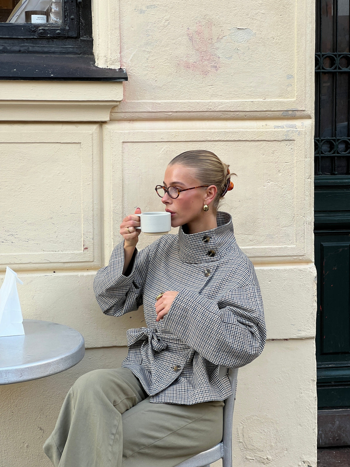 Alessia Funnel Neck Jacket - A Quadri