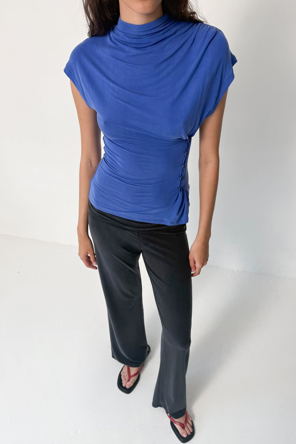 Kylie Button Top - Lapislazzuli