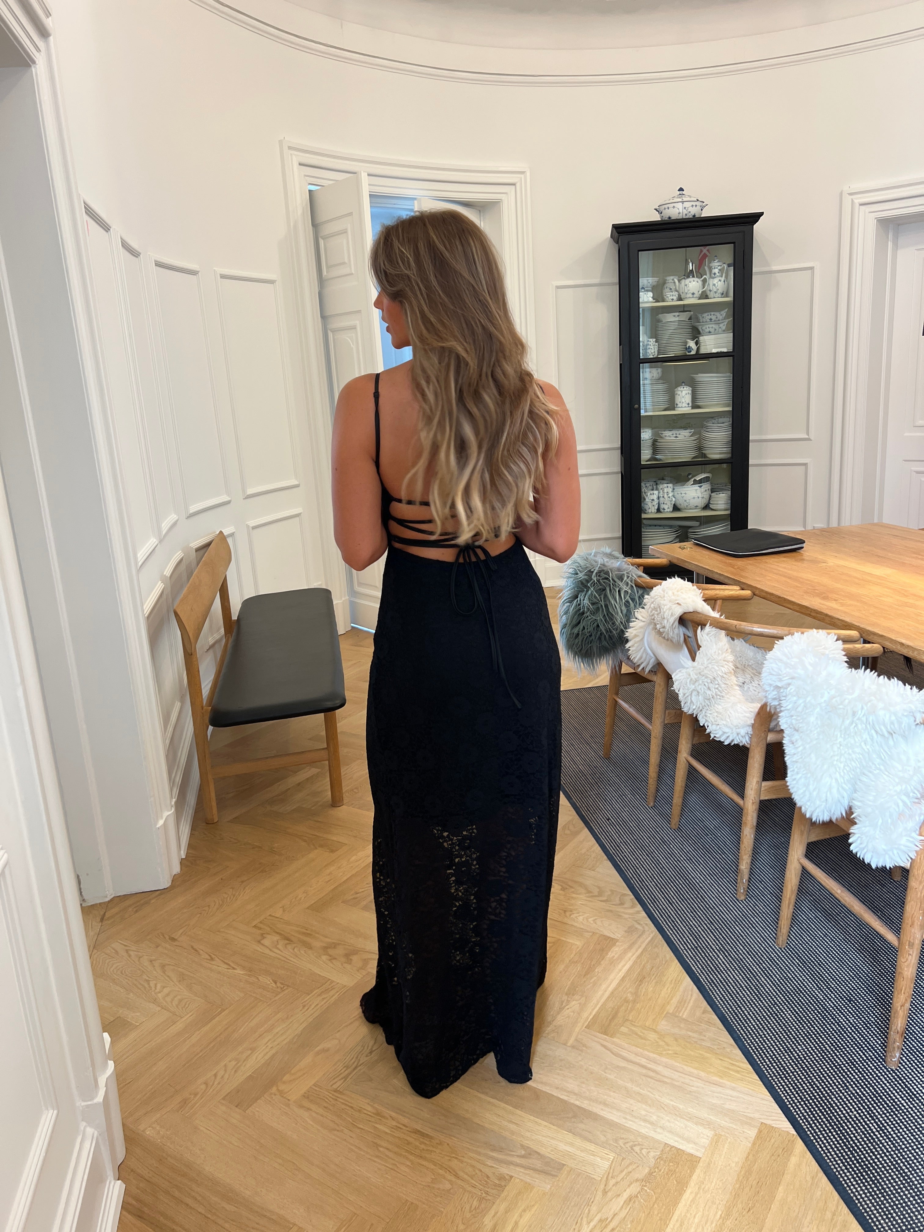 Oura maxi lace dress Nero