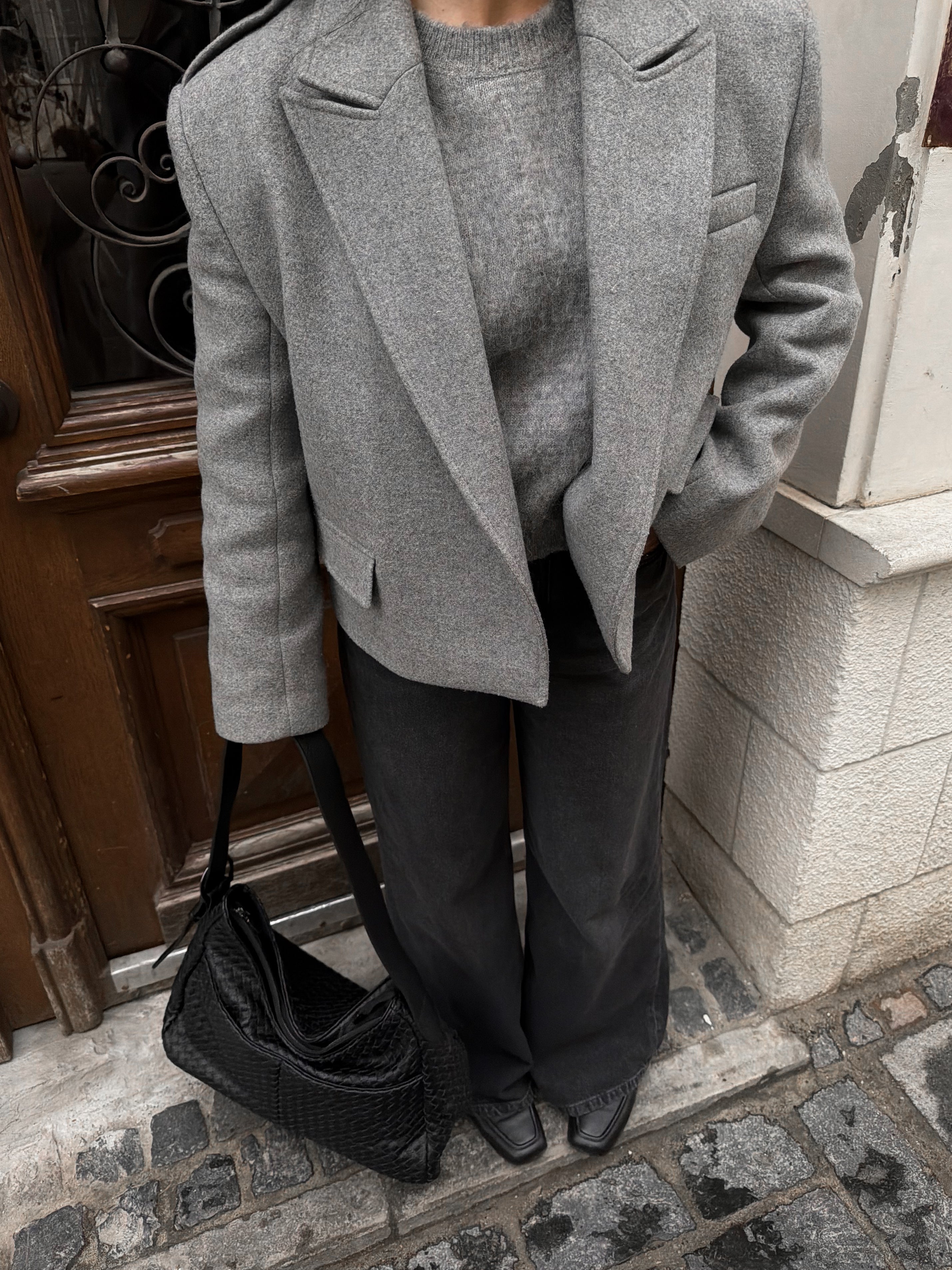 Selvora Borsa Oversize - Nero Intrecciato