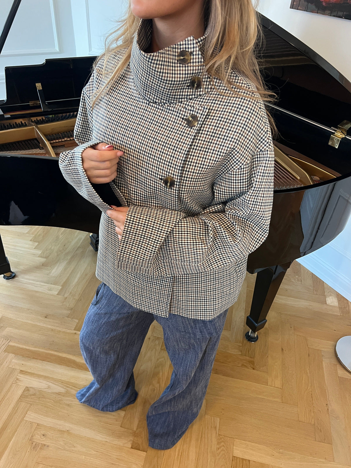 Alessia Funnel Neck Jacket - A Quadri