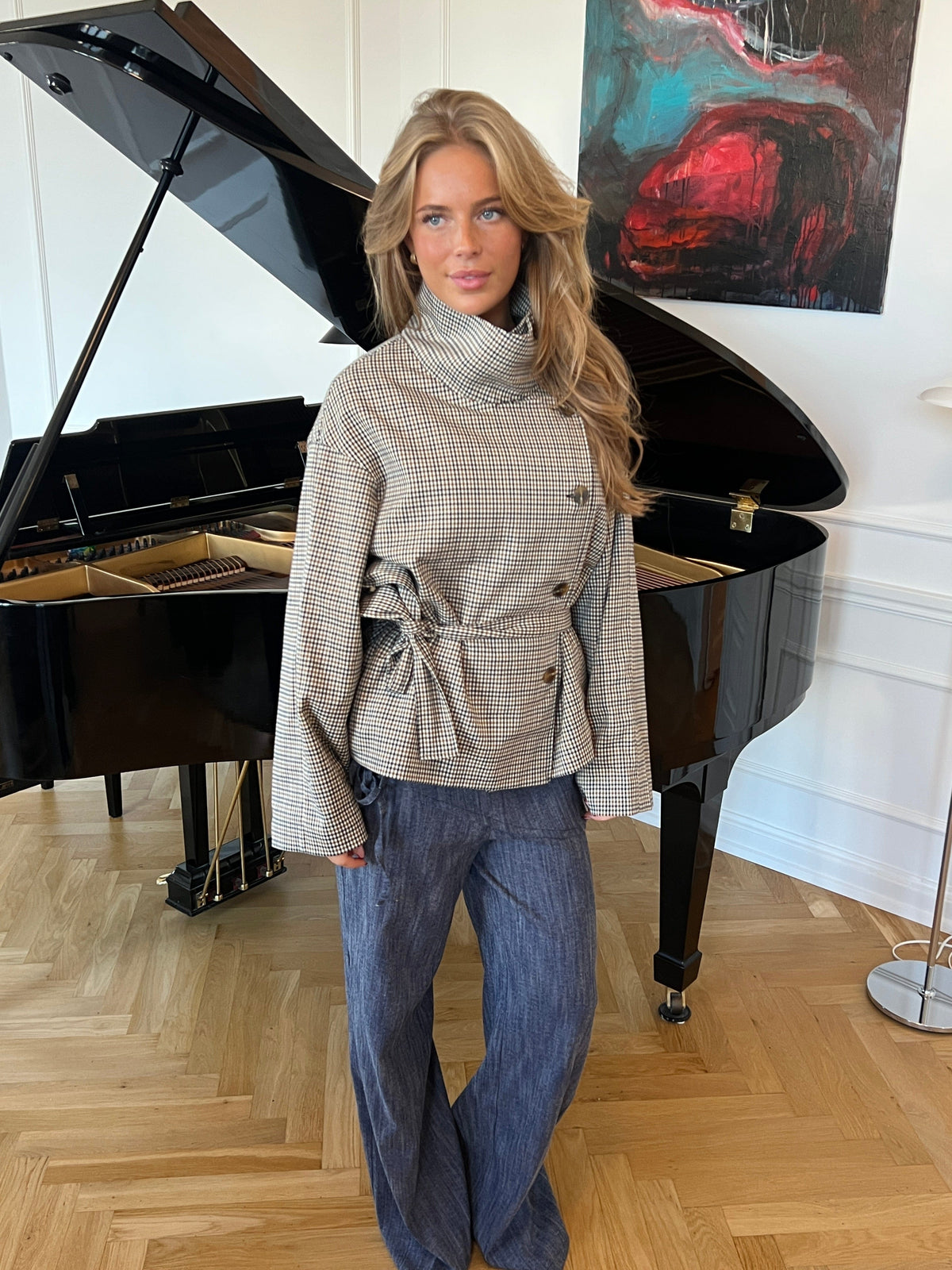 Alessia Funnel Neck Jacket - A Quadri