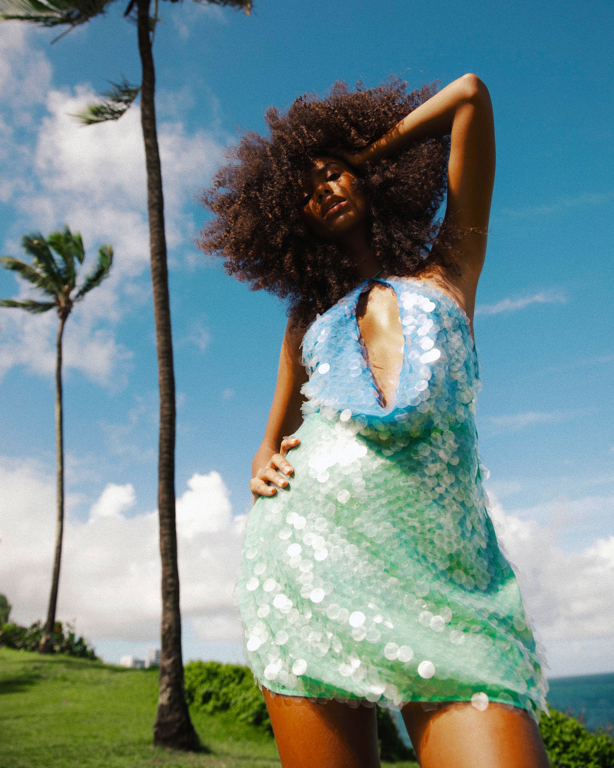 Kiki Dress - Blu Verde Ombré