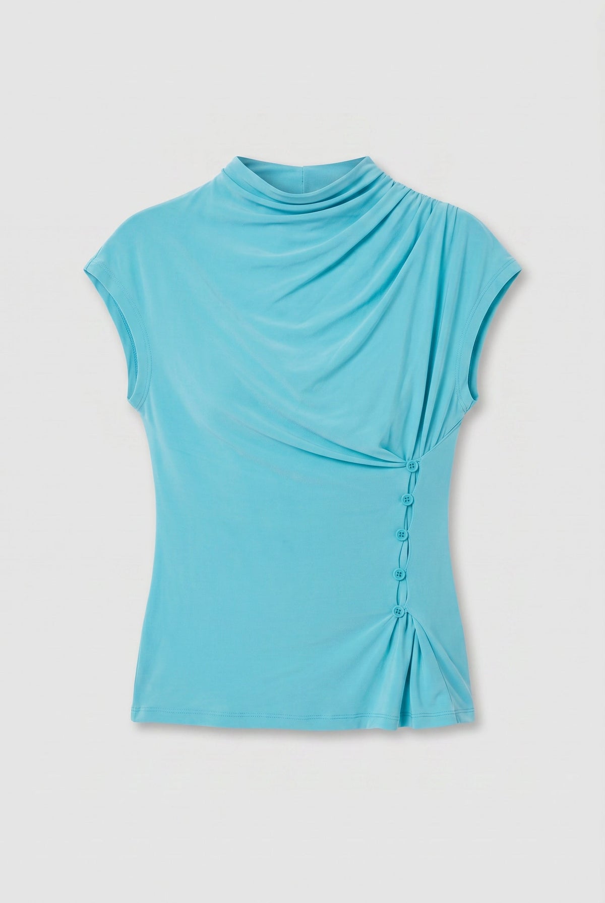 Kylie Button Top - Acqua