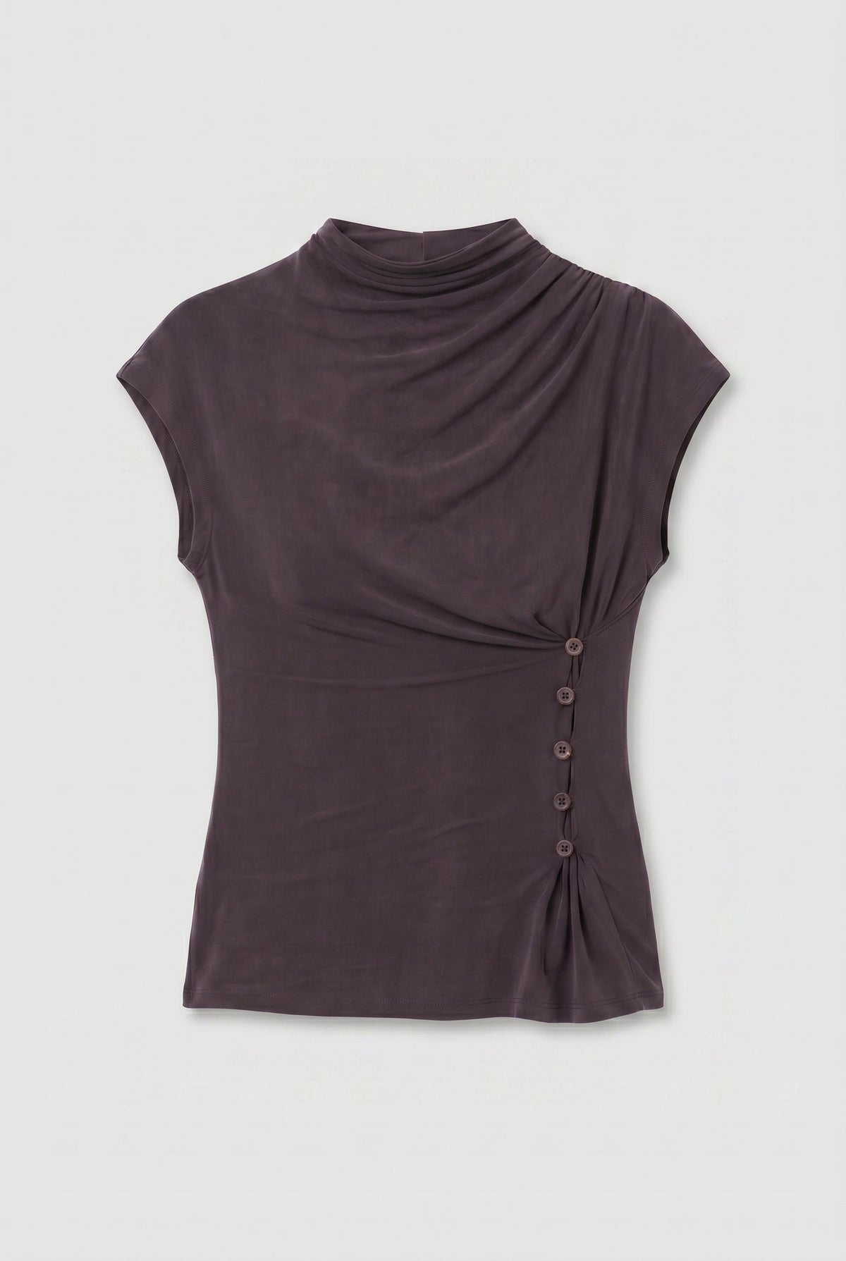 Kylie Button Top - Cioccolato