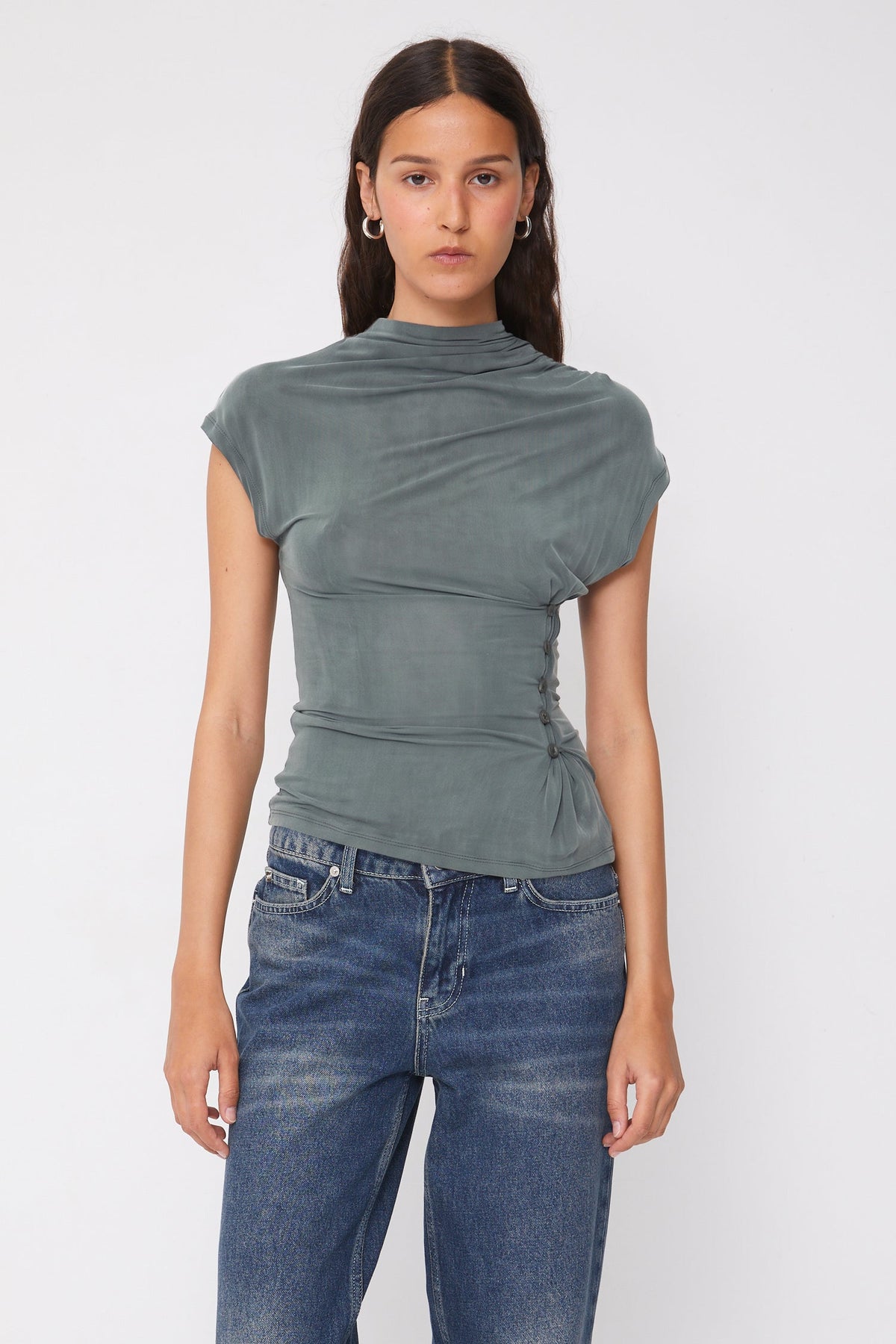 Kylie Button Top - Sale Marino