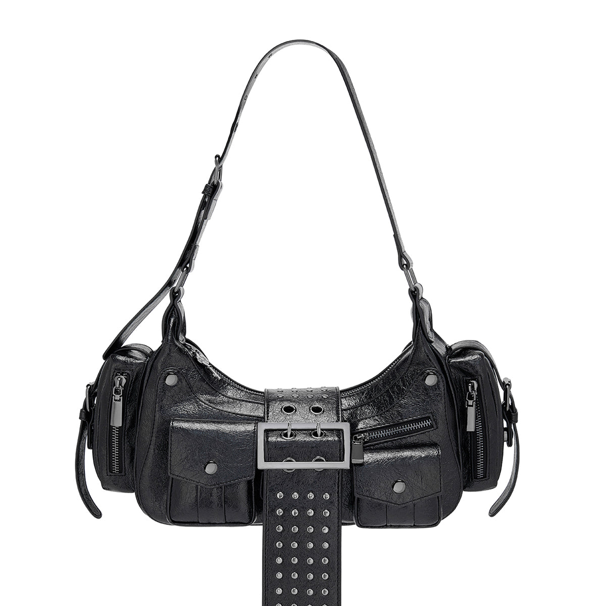 Delisa Borsa a Tracolla Borchiata - Nero