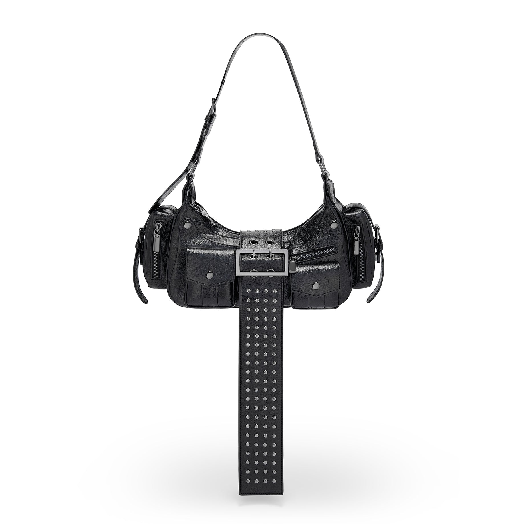 Delisa Borsa a Tracolla Borchiata - Nero