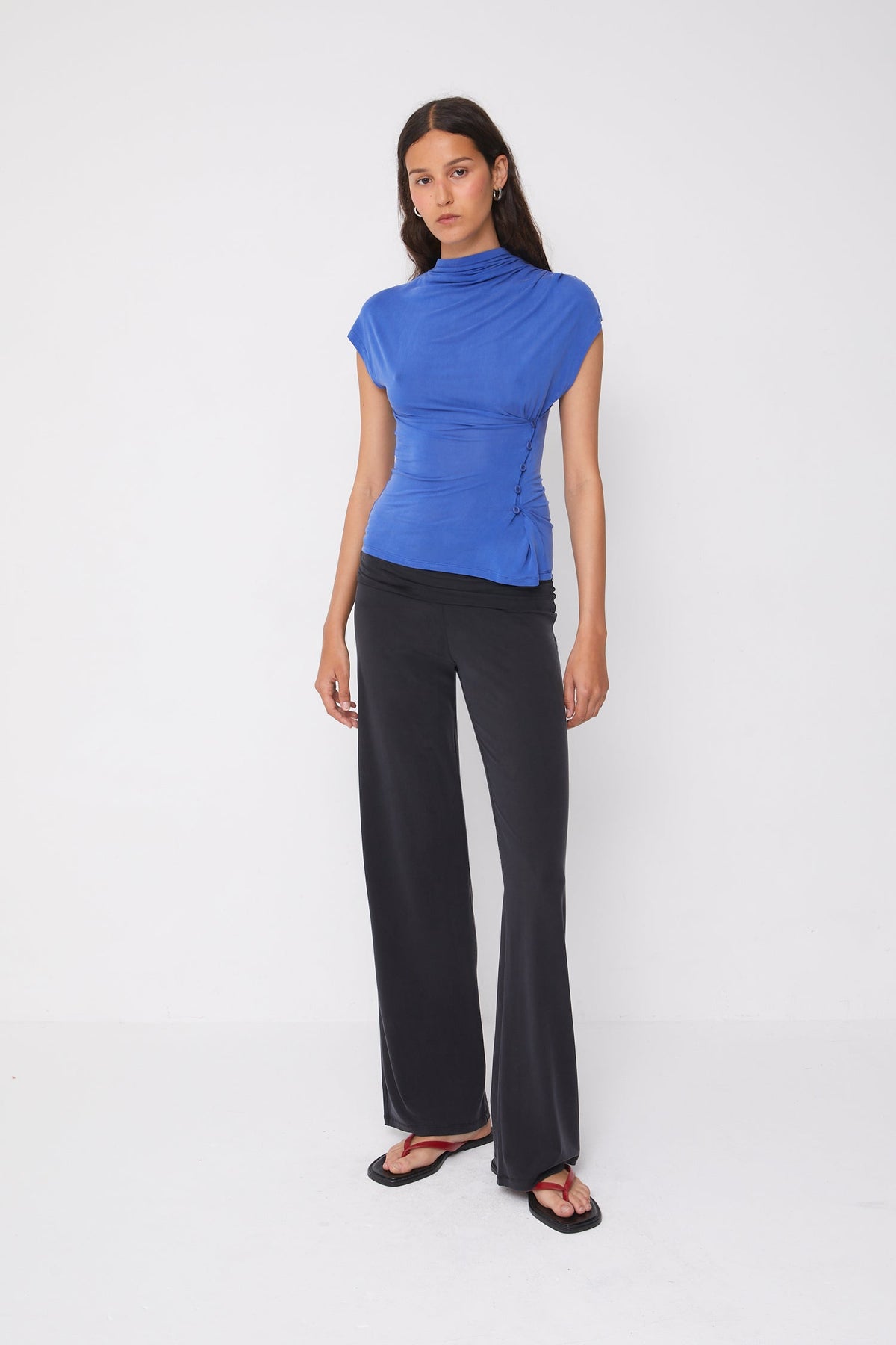 Kylie Button Top - Lapislazzuli