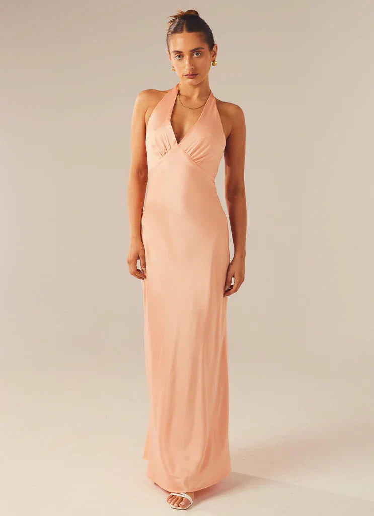 Heavy Hearted Satin Maxi Dress