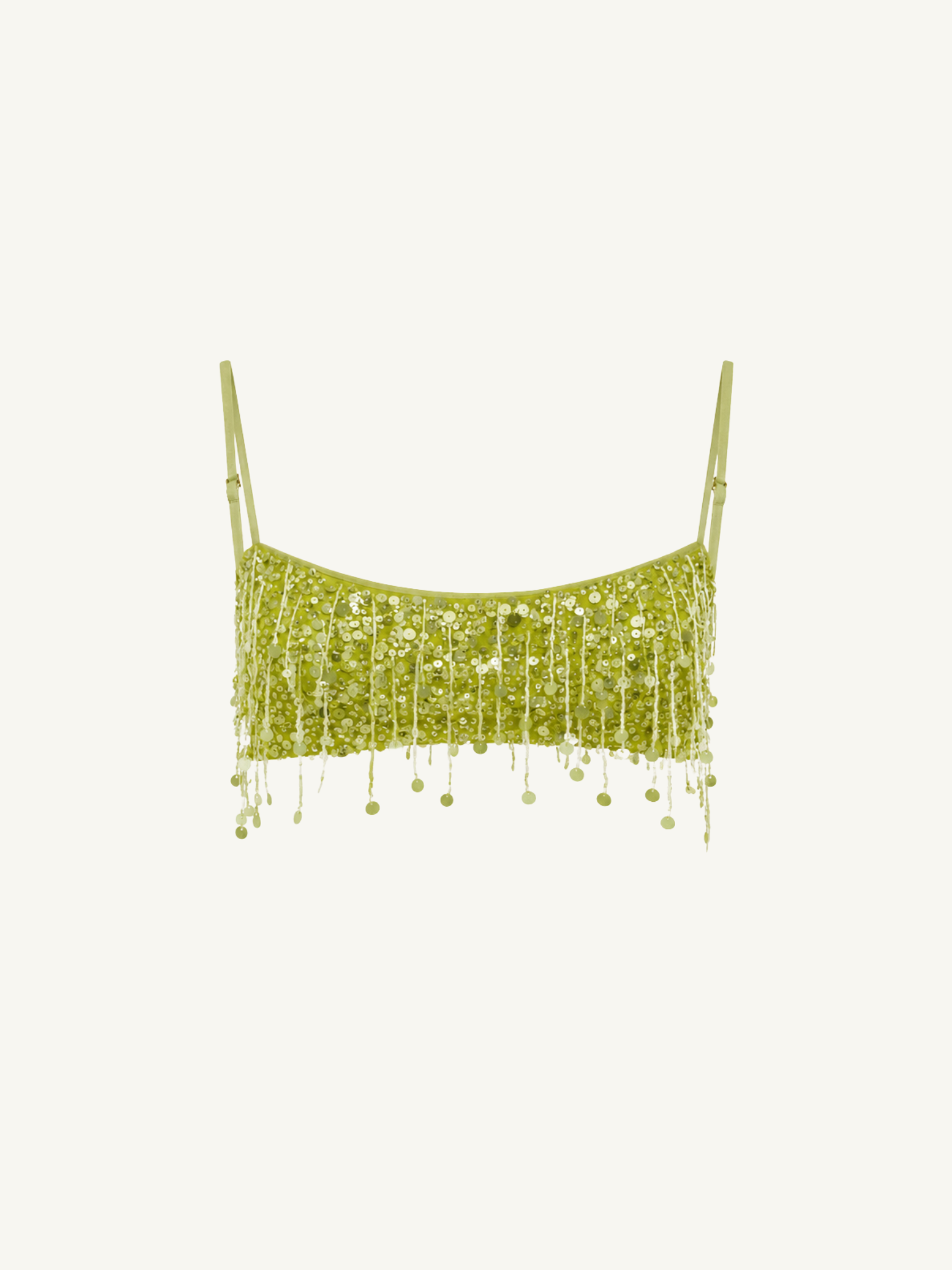Yasmin Hand Beaded Bralette - Verde Chartreuse