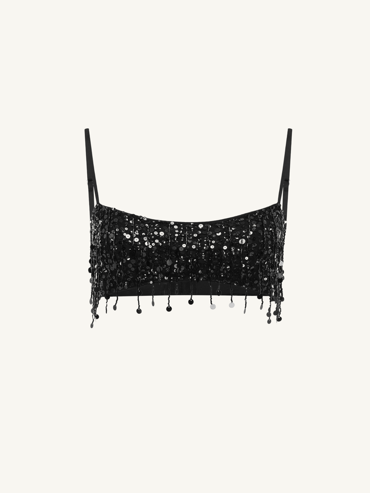 Yasmin Hand Beaded Bralette - Nero