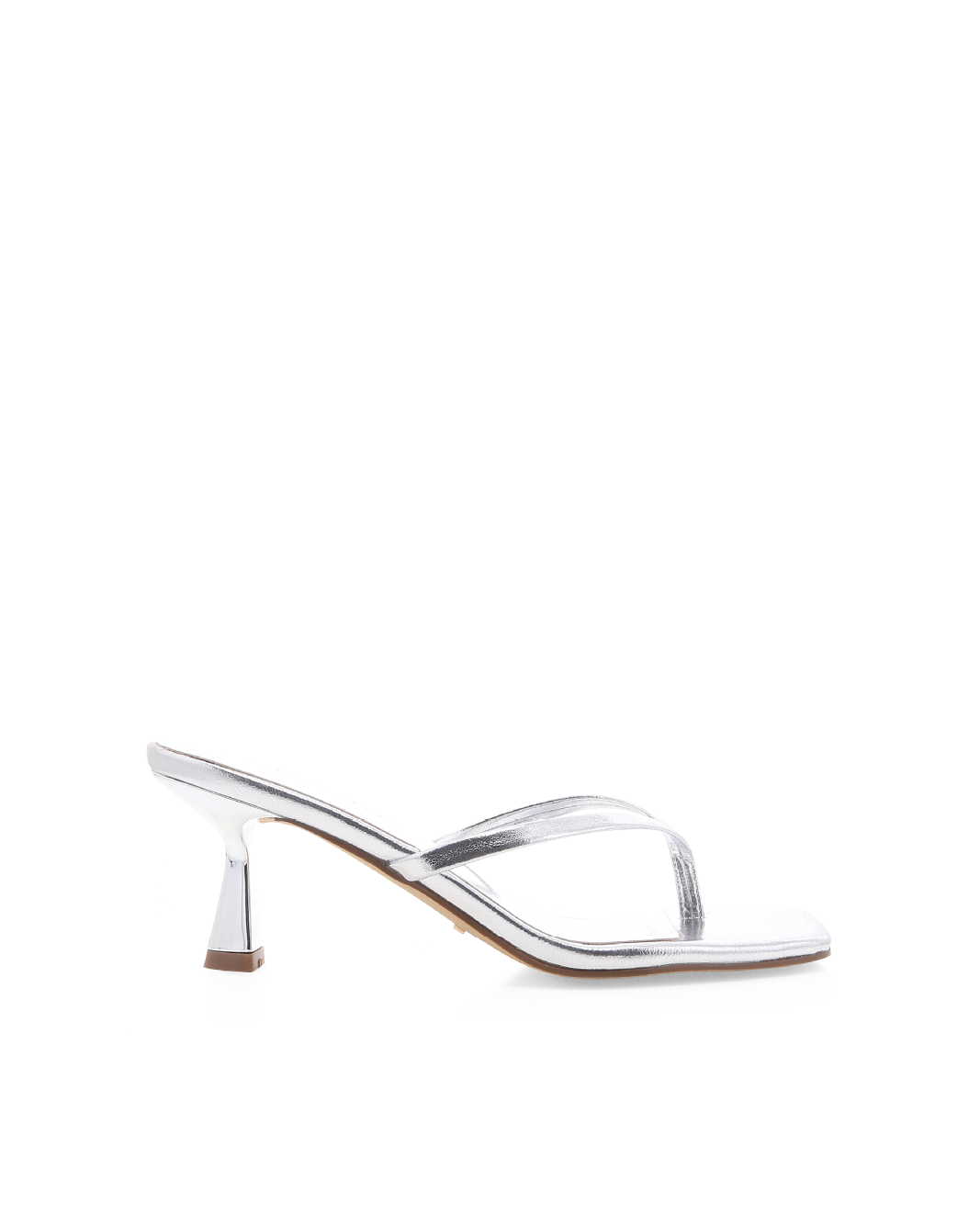 Talvia Sandalo Infradito con Tacco - Argento Metallizzato